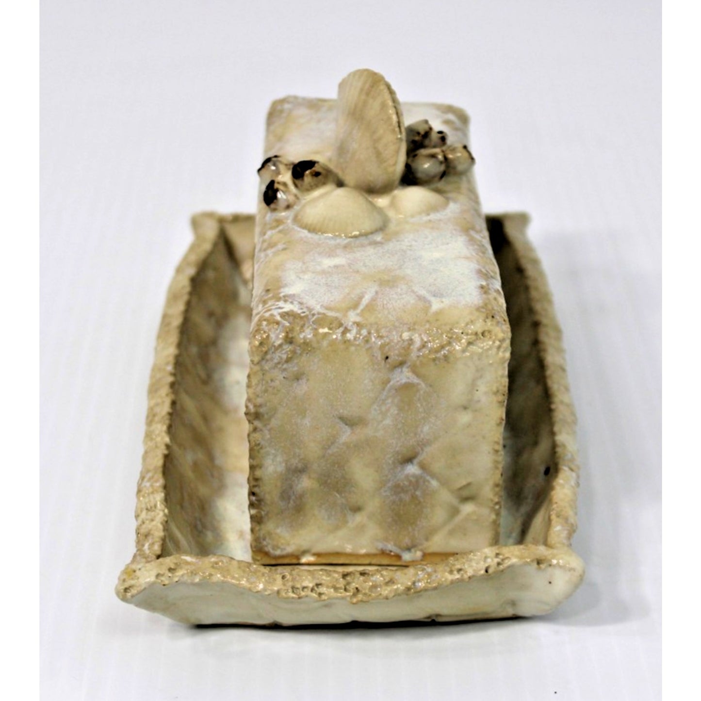 Giarrusso Coastal Pottery Butter Dish, Handmade Art Pottery, Mobile, Alabama