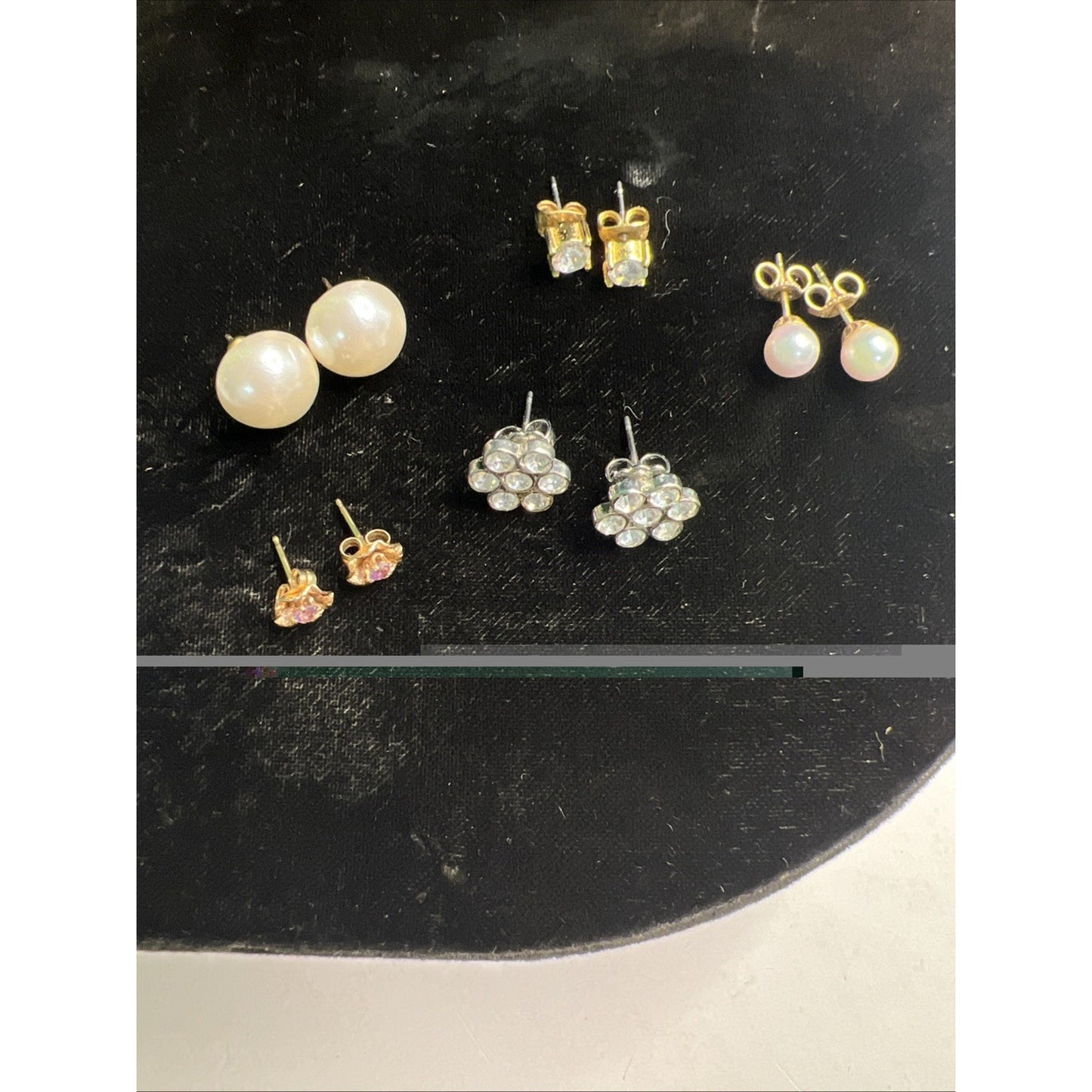 LOT OF MIXED STUD POST EARRINGS 5 PAIRS Variety