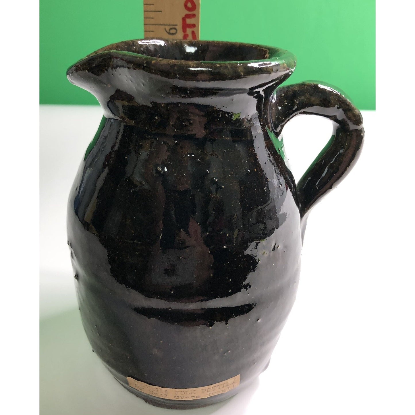 Signed Grace Nell Hewell (1933-2016) Folk Art Pottery Pitcher Georgia Potter