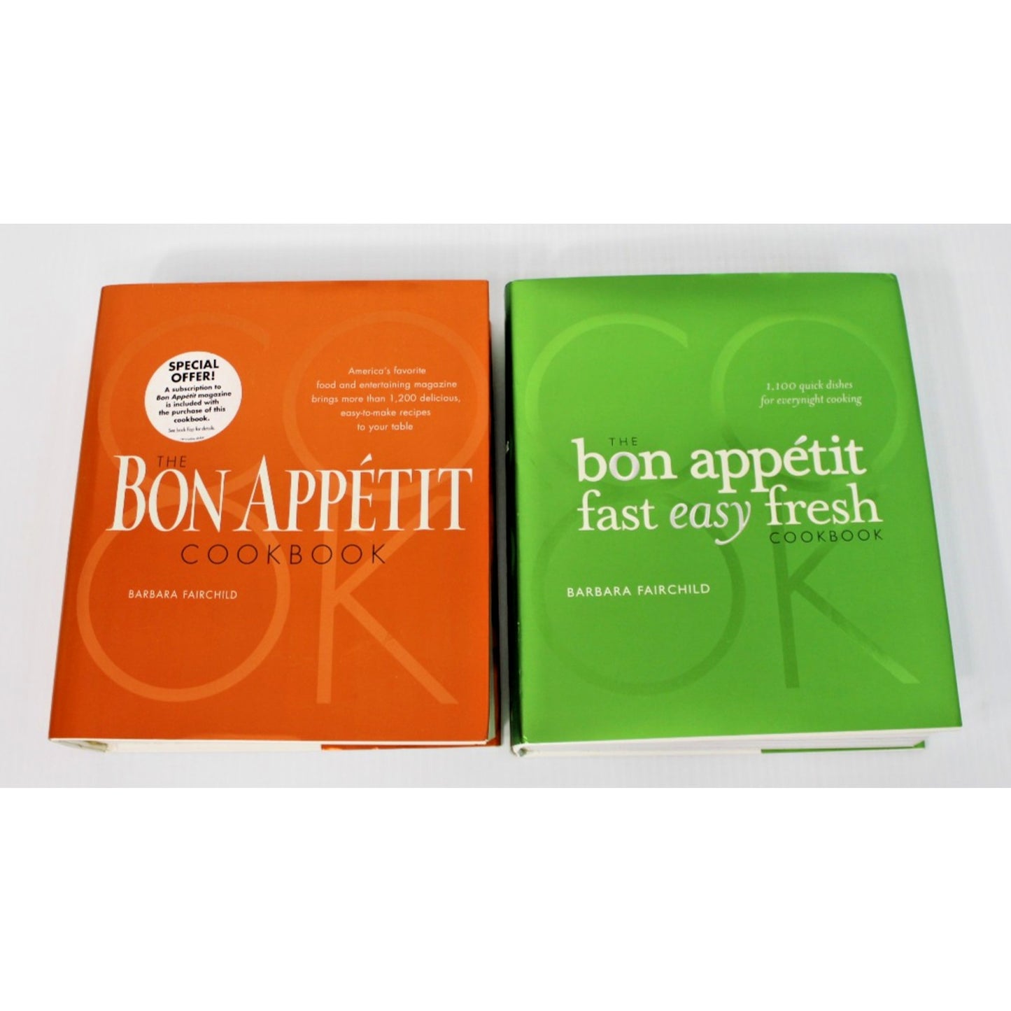 The Bon Appetit Cookbook + Fast Easy Fresh Cookbook- Barbara Fairchild, Lot of 2