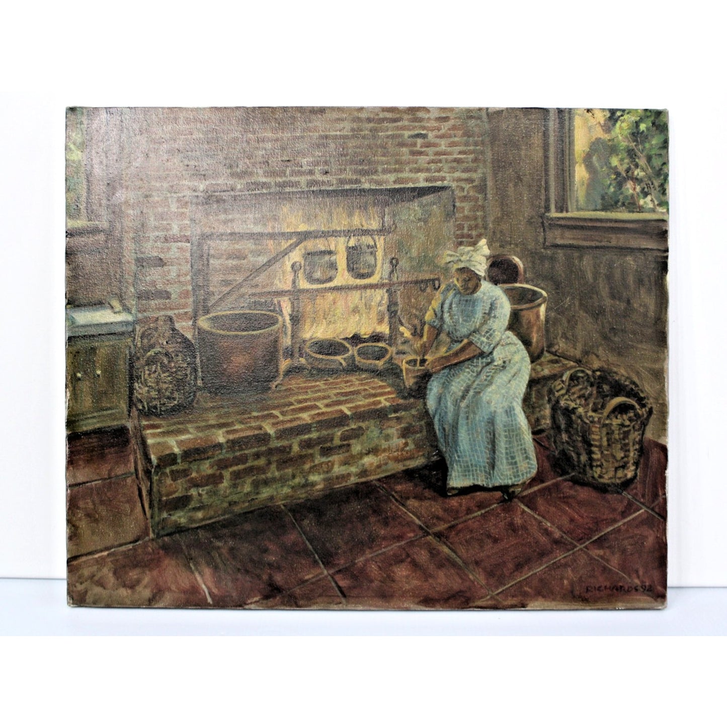 "Creole Cook" Oil on Canvas by Ralph Andrews Richards, 1992, Mobile, AL 24"x20"