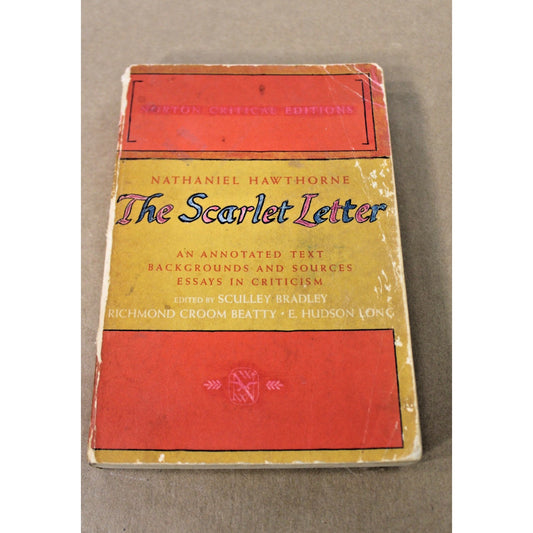 The Scarlet Letter, Nathaniel Hawthorne 1962, Annotated Norton Critical Edition