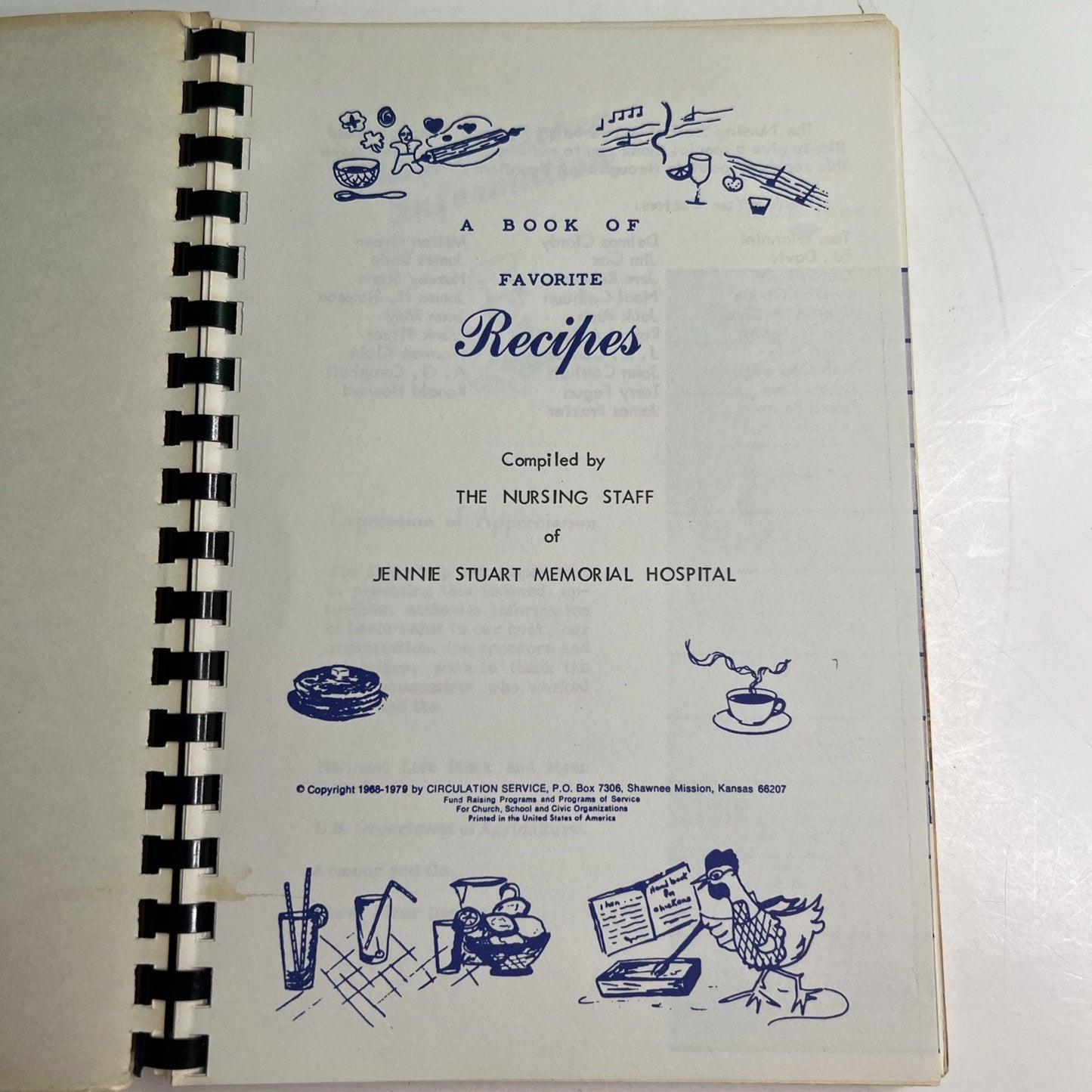 Vintage 1970s Cookbook by The Nursing Staff Jennie Stuart Memorial Hospital