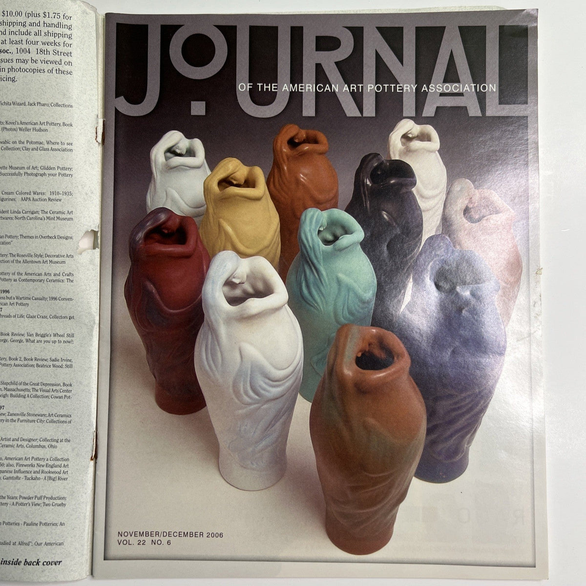 Journal of the American Art Pottery Association Nov/Dec 2006 Vol 22 #6 Illustrat