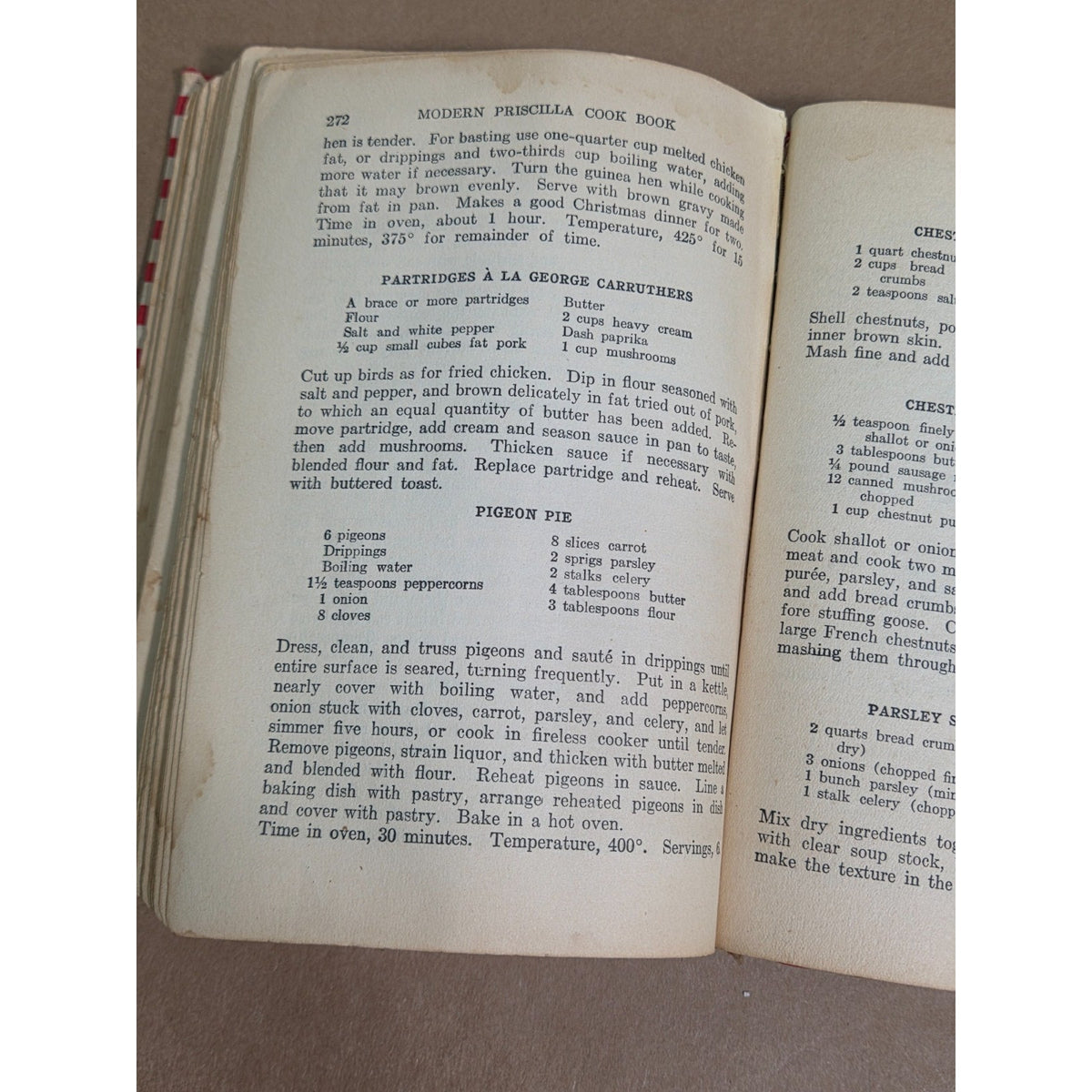 Vintage Modern Priscilla Cook Book Red White Striped Antique 1920s Cookbook