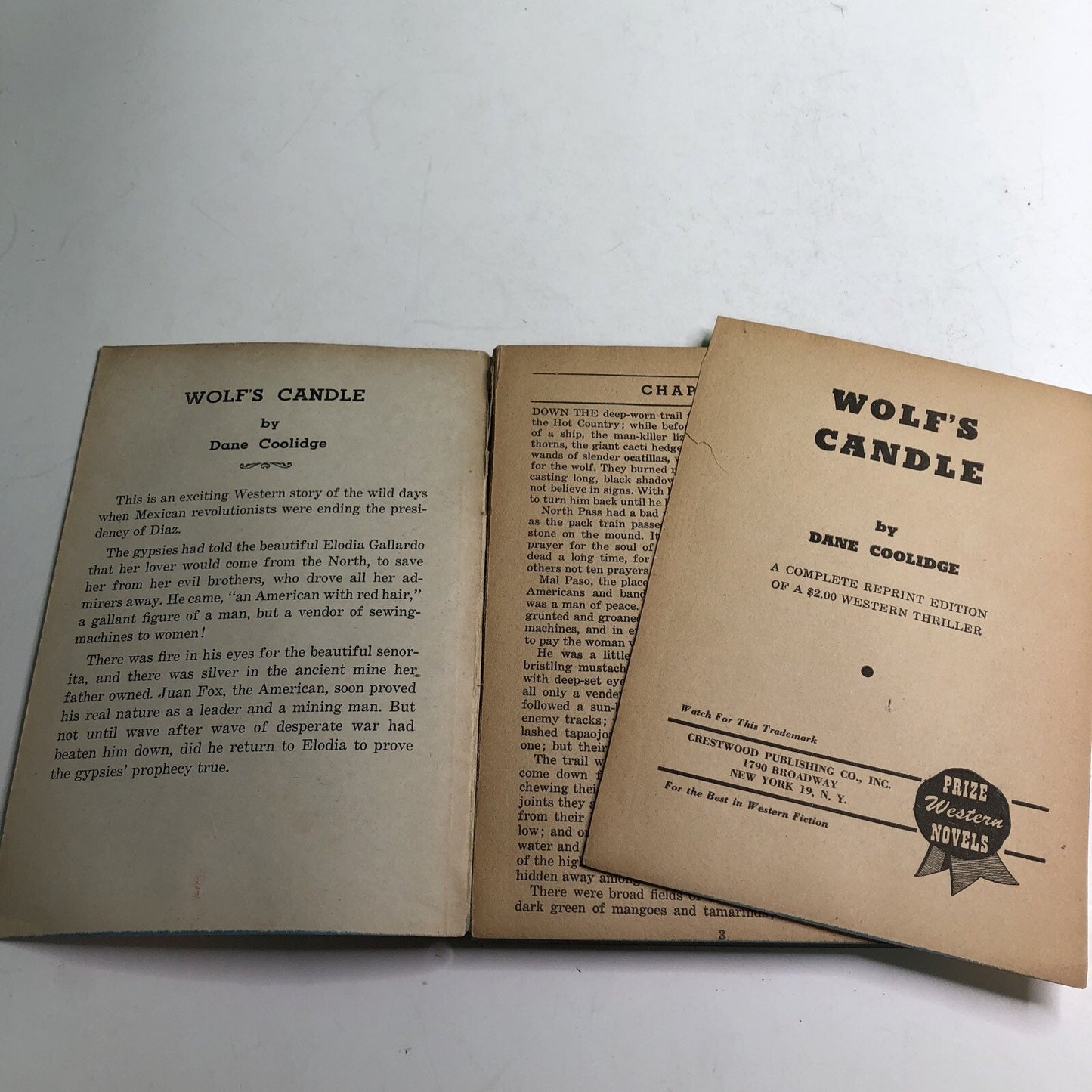 Wolf's Candle by Dane Coolidge 1947 Paperback Reprint Of Original 1935 Western