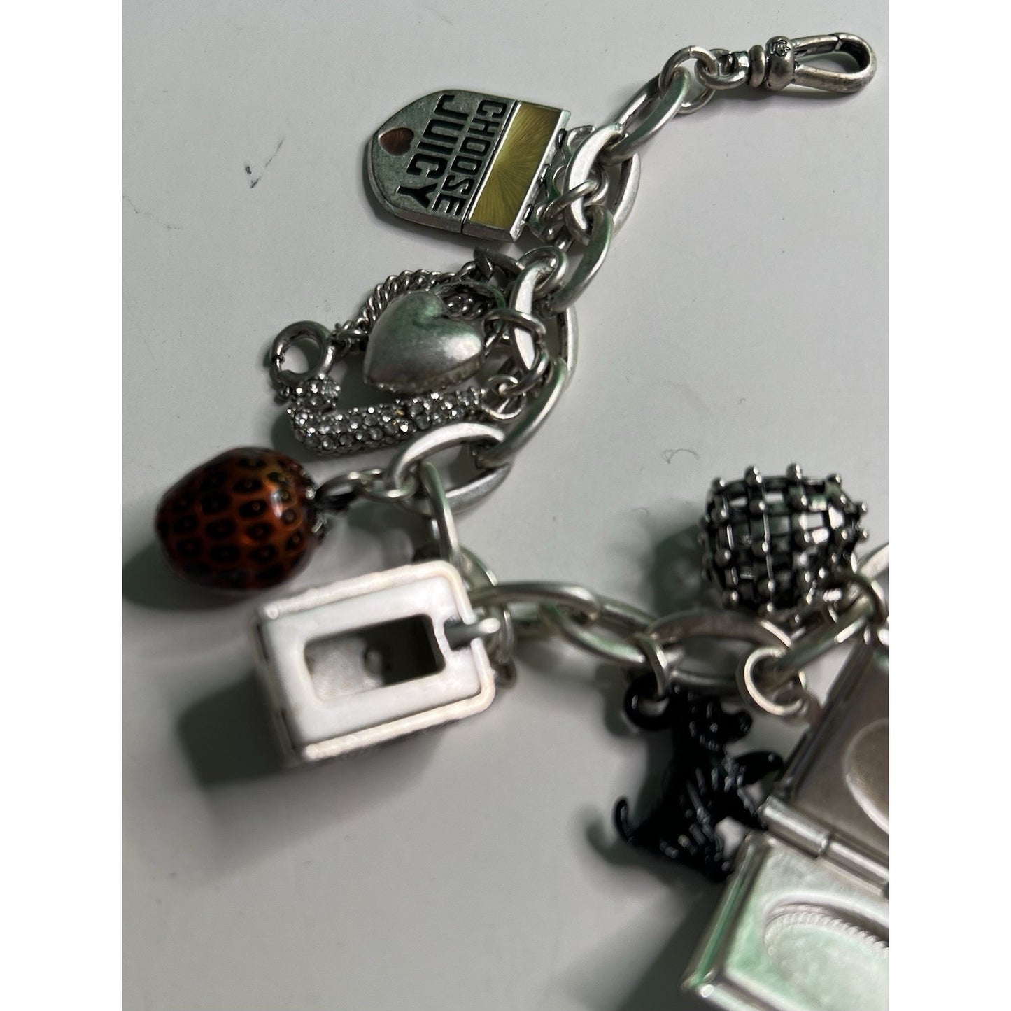 Vintage Juicy Couture Charm Bracelet With Charms & Original Box 7”