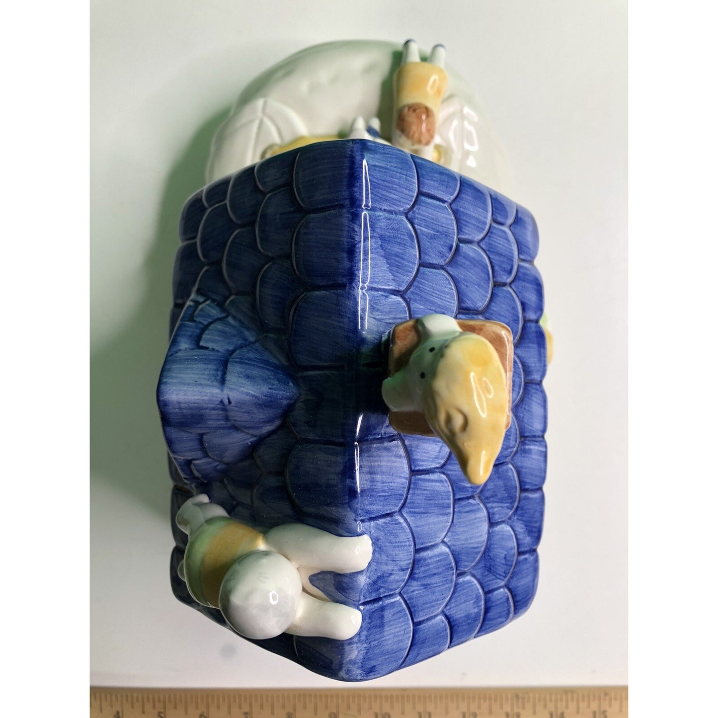 Vintage 1986 FITZ & FLOYD The Old Lady Who Lived in a Shoe COOKIE JAR Mint Large