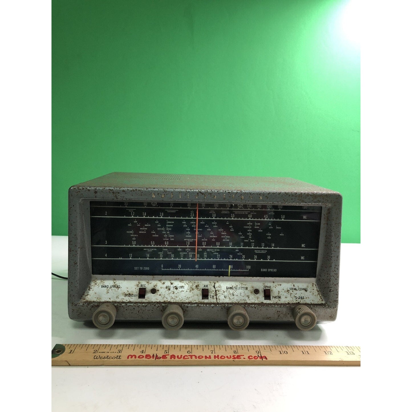 VTG Short Wave Radio Receiver By The Hallicrafters Co. MODEL S-38E Works 4 Band
