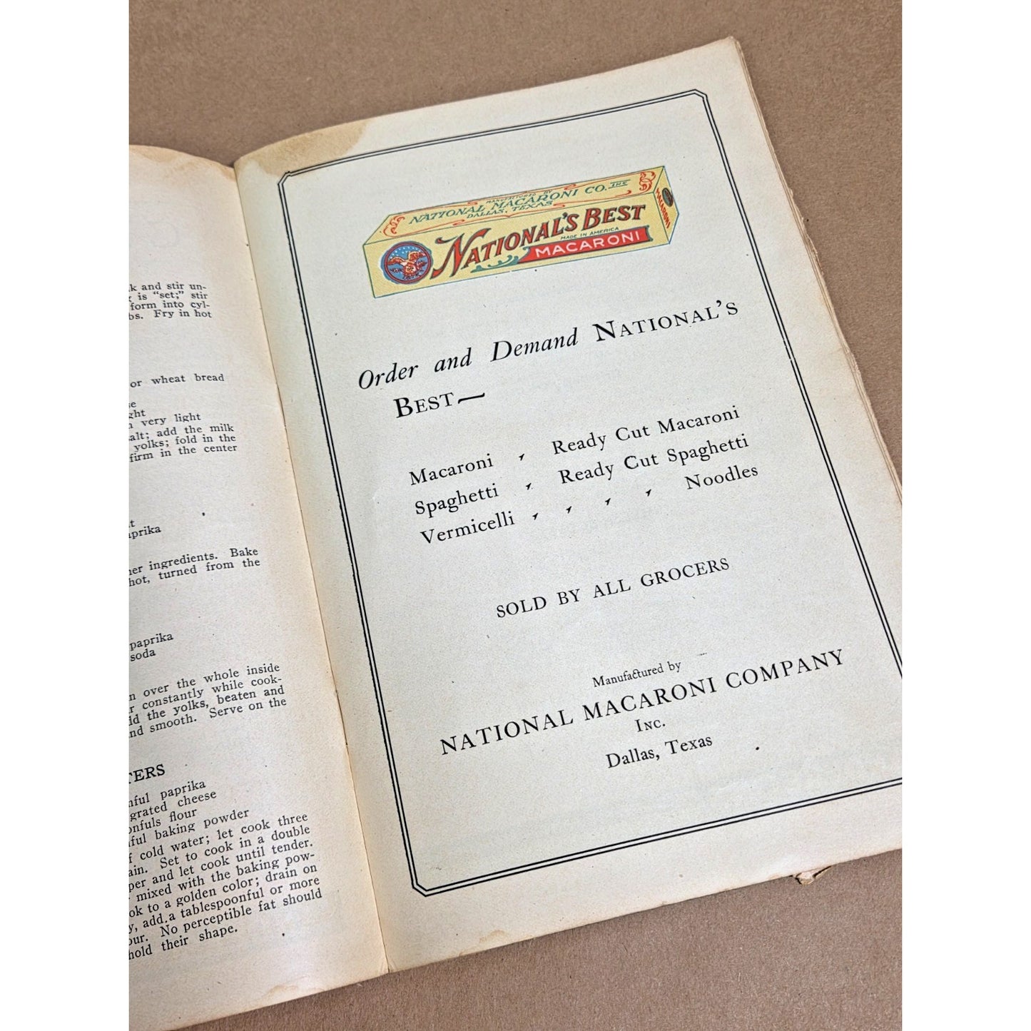 Rare 1922 Dallas Newlywed Cook Book - Publisher Signed Association Copy