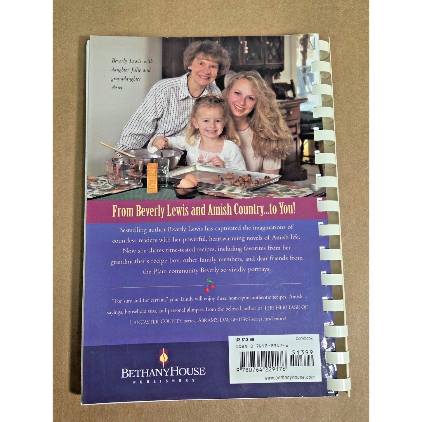 Vintage The Beverly Lewis Amish Heritage Cookbook - 200+ Recipes, Comb-Bound