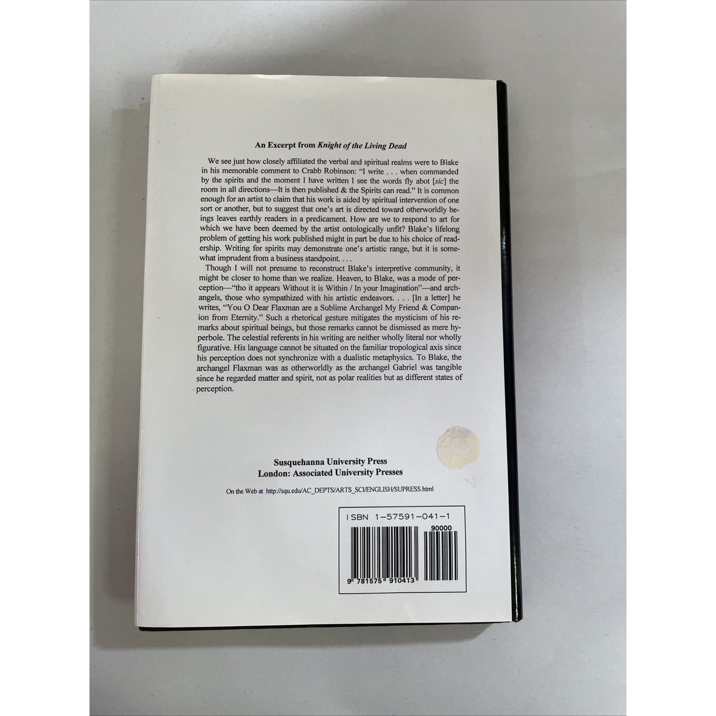 Knight of the Living Dead : William Blake and the Problem of Ontology SIGNED
