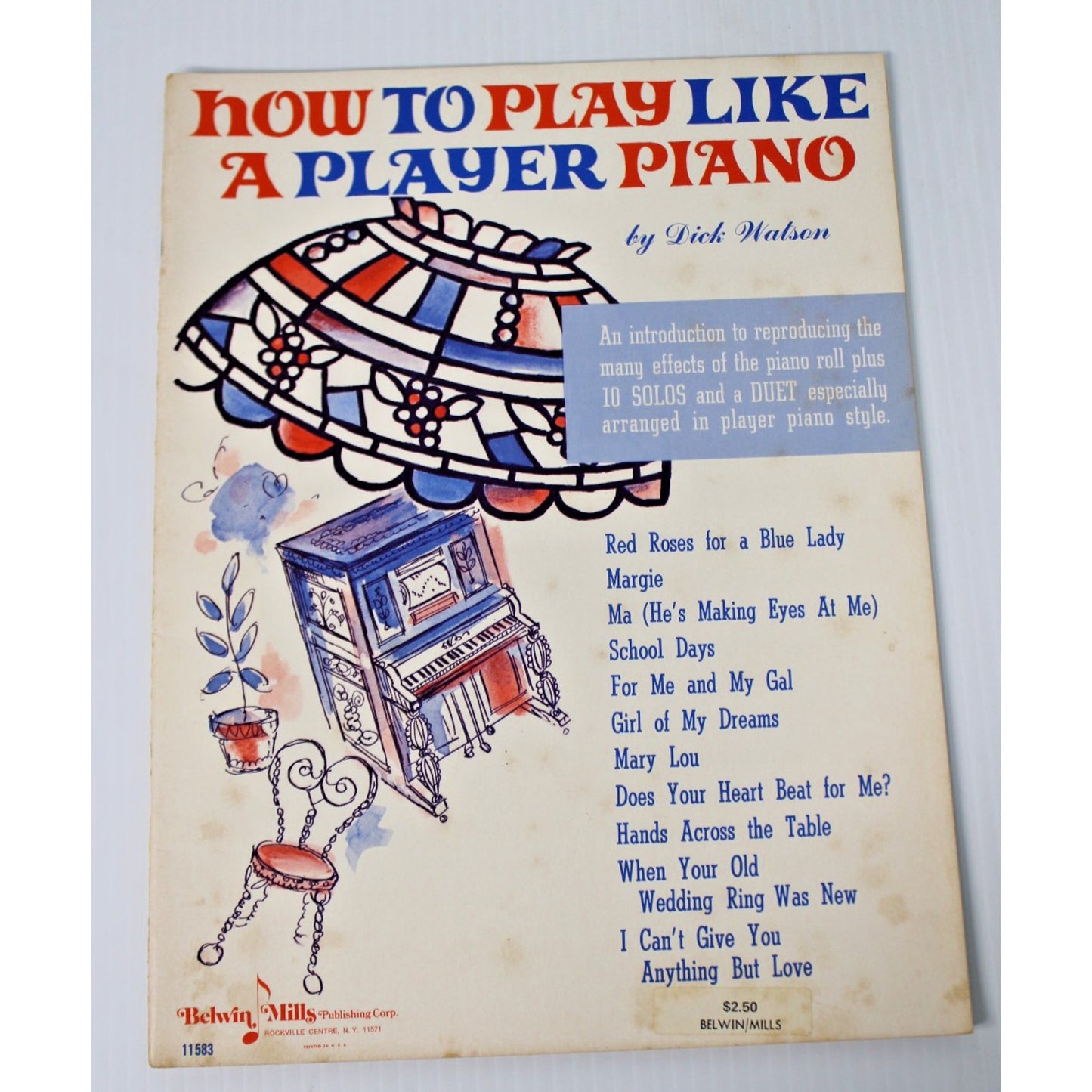 1965 Ragtime Piano Sheet Music: How To Play Like a Player Piano- Dick Watson