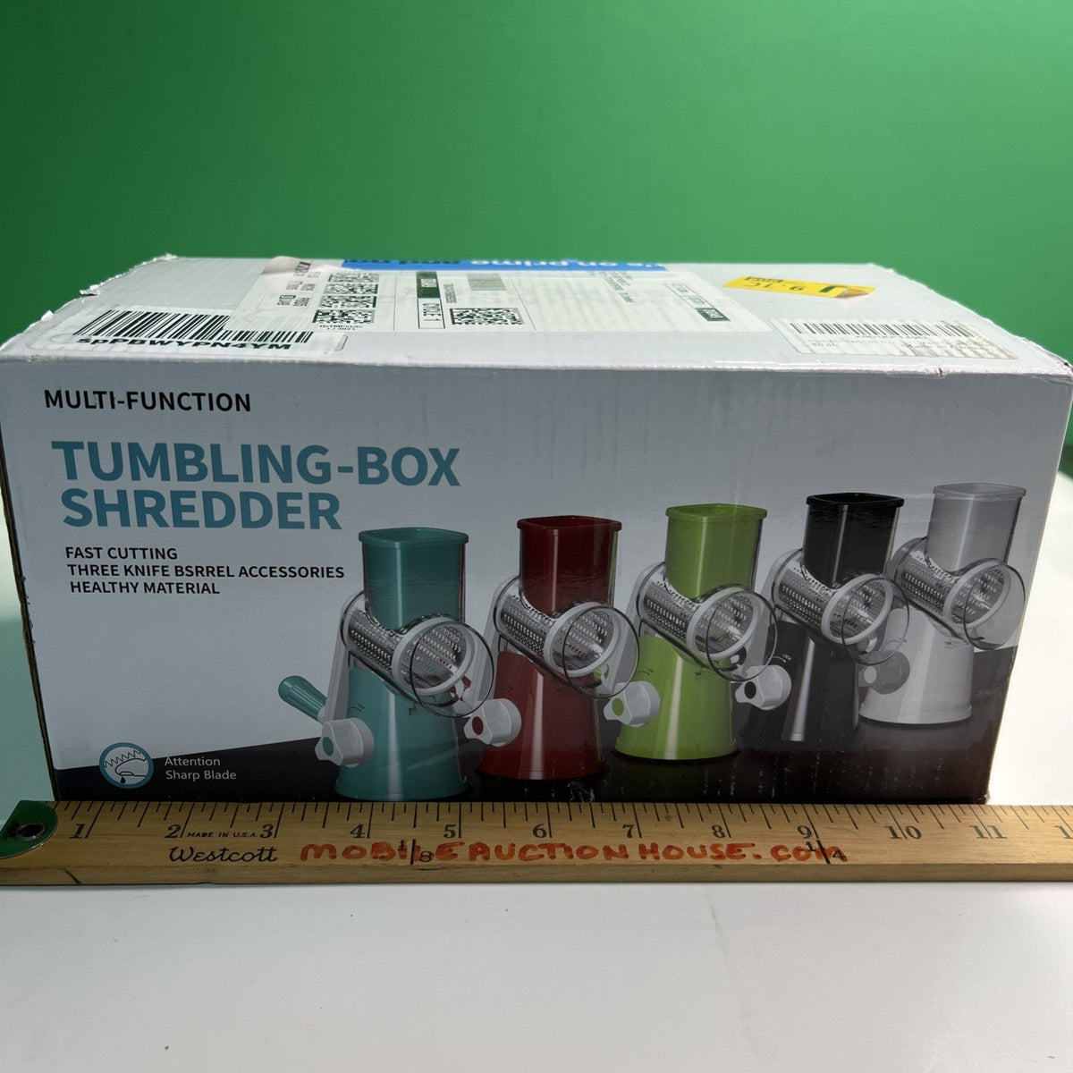 Tumbling Box Shredder Manual 3 Knife Barrel Acc. Fine & Coarse & Slicing Sharp