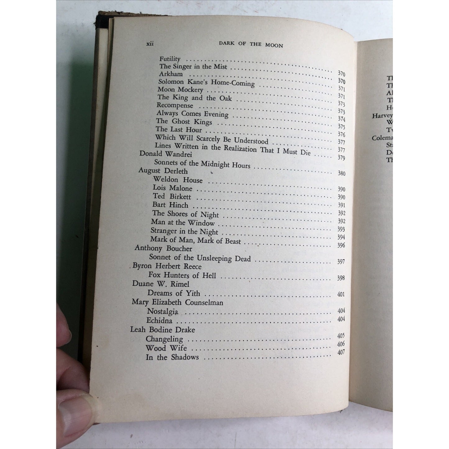 DARK OF THE MOON August Derleth Editor 1947 First Edition Poems Fantasy Macabre
