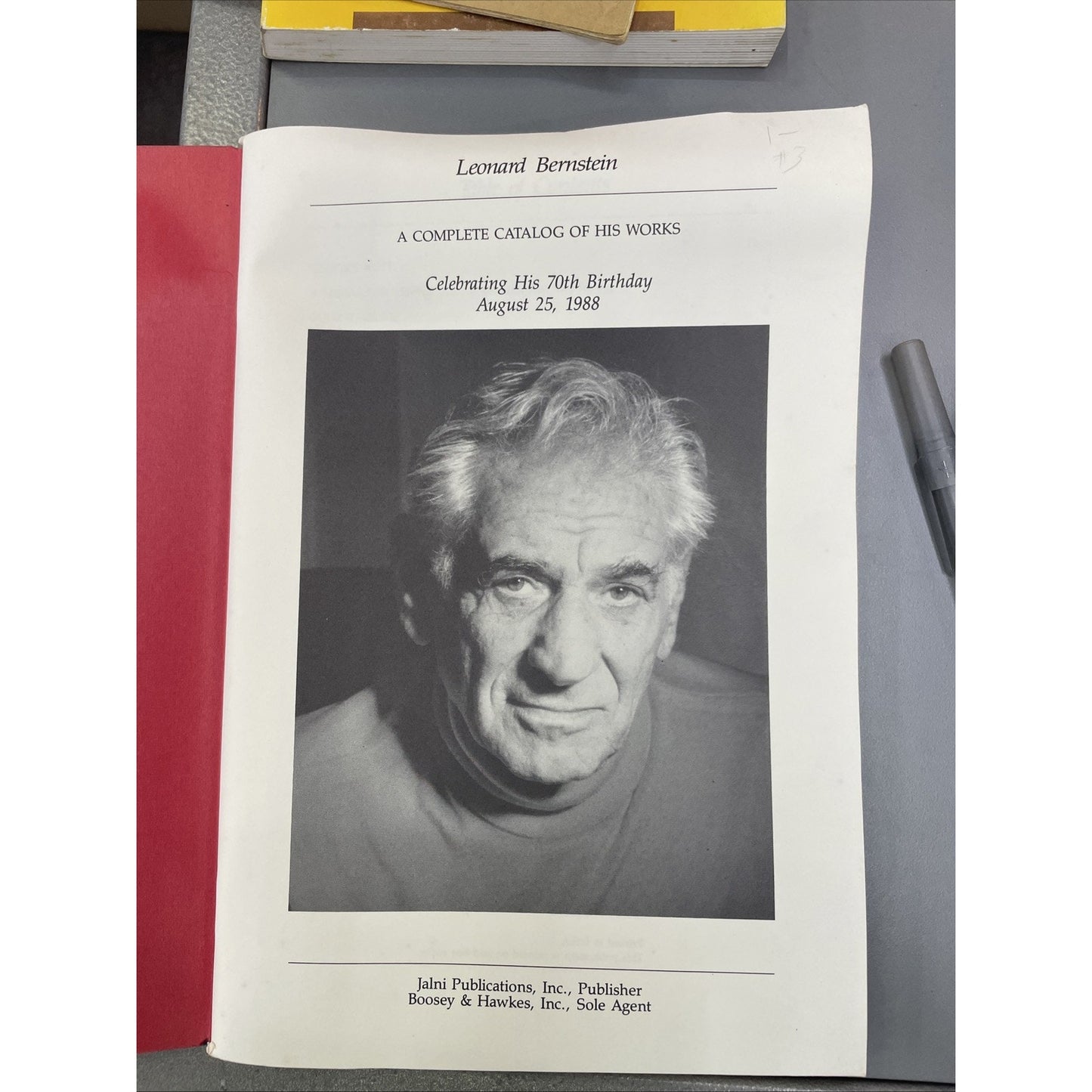 LEONARD BERNSTEIN: A COMPLETE CATALOG OF HIS WORKS 1988 Slight Warp