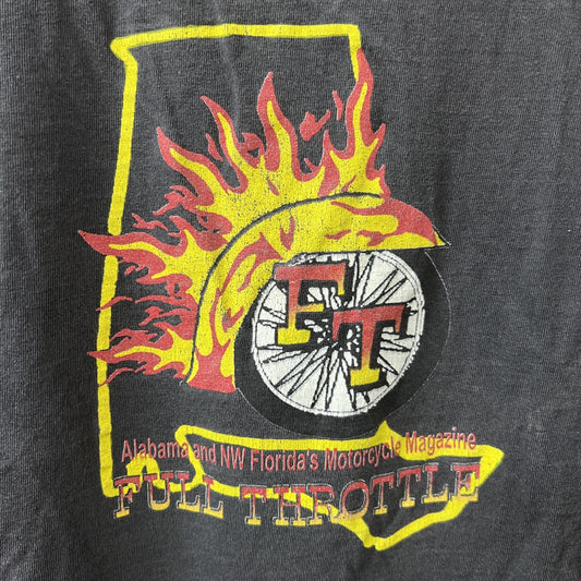 Vintage Full Throttle Motorcycle Magazine Tshirt Black XL Alabama NW Florida