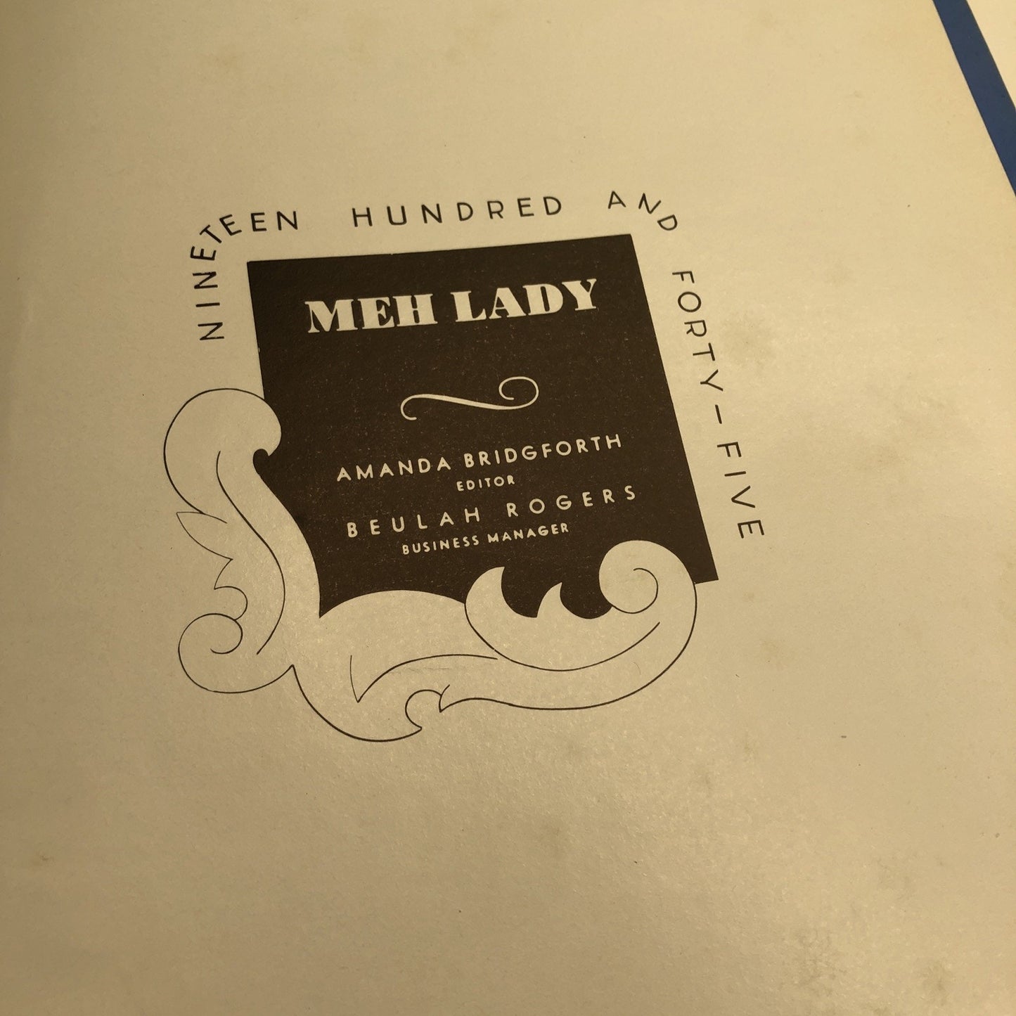 1945 MEH LADY YEARBOOK Mississippi State College For Women MSCW Columbus MS