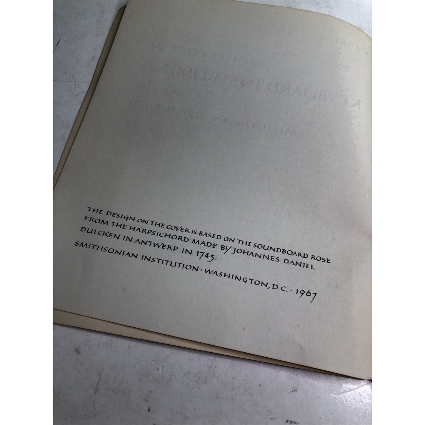 1967 Checklist Of Keyboard Instruments At The Smithsonian Institution Washington