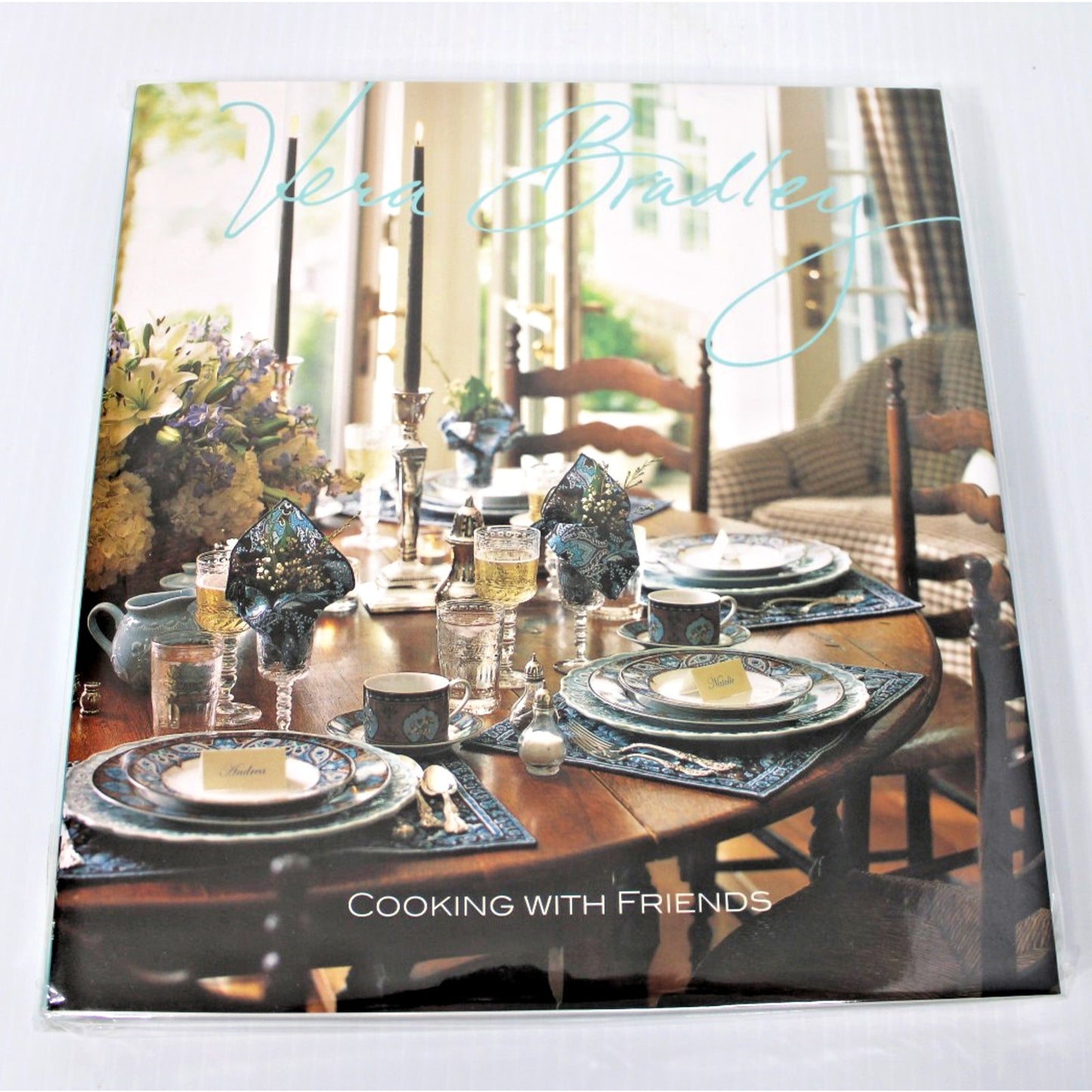 Vera Bradley Cooking with Friends COOKBOOK New SEALED NWT Java Blue Hardbound