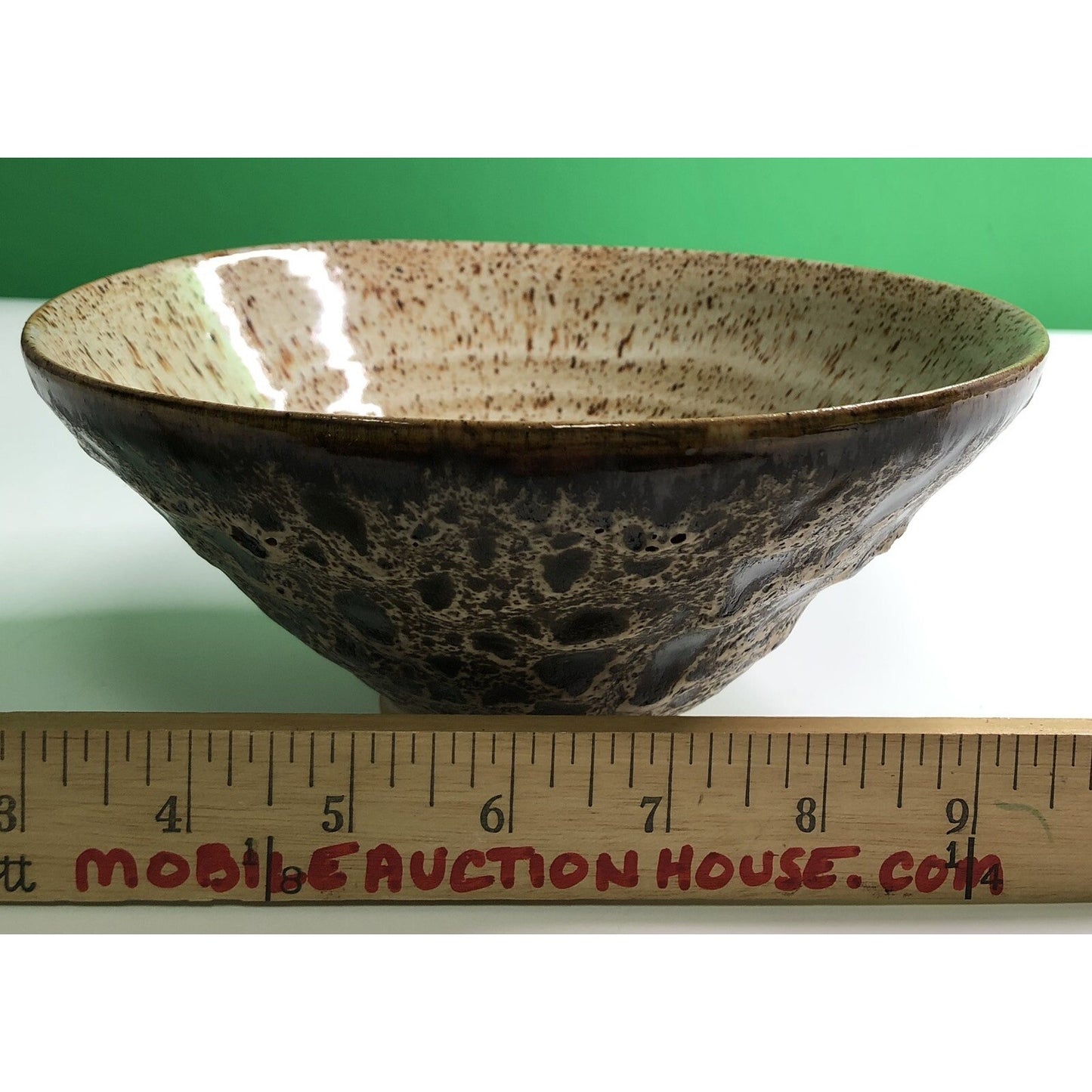 Vintage Studio Art Pottery BOWL Signed NOBLE Drip Glaze