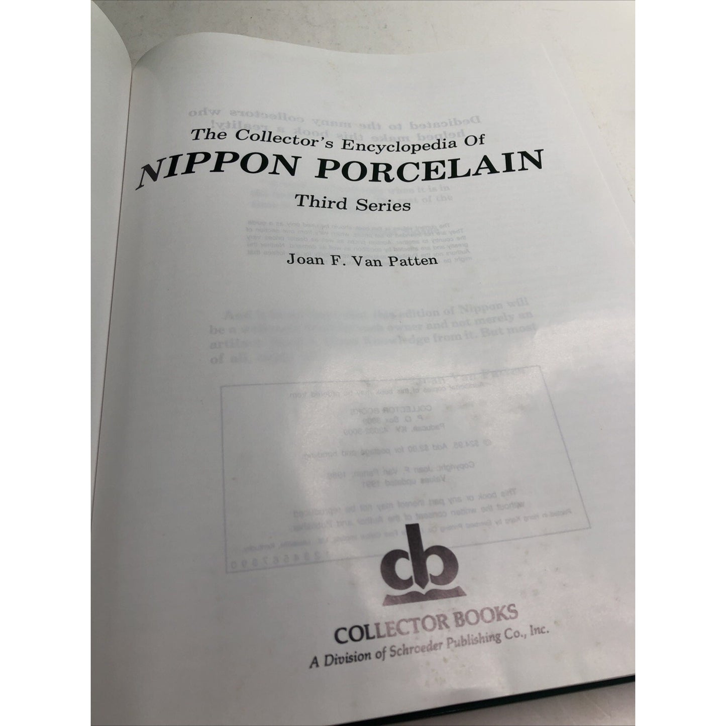 The Collector's Encyclopedia of Nippon Porcelain Joan Van Patten 1991 3rd Series