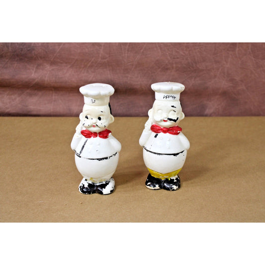 Vintage Made in Japan Salt and Pepper Shakers, Chef Cook Large 5.5"H