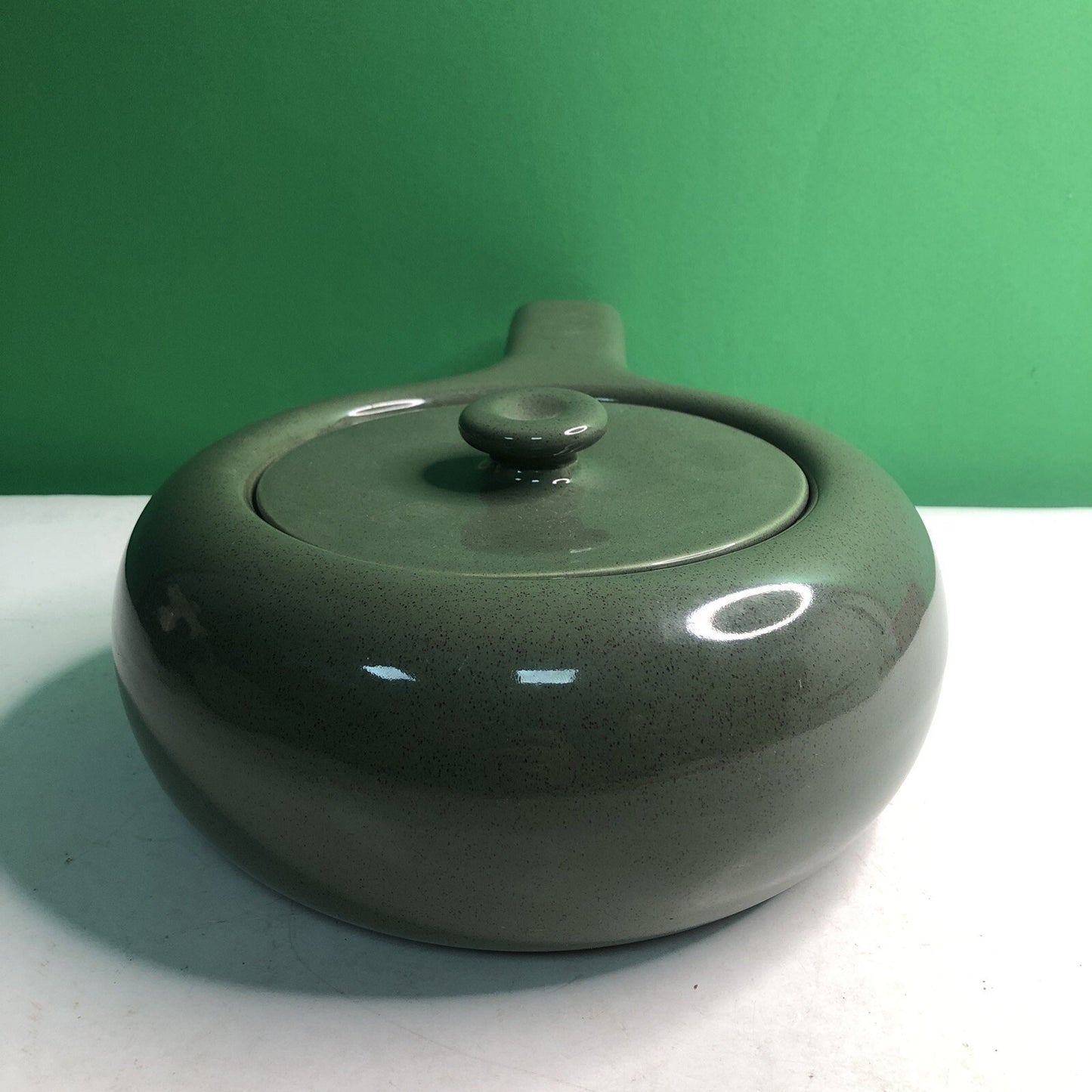 Russel Wright Bean Pot MCM Retro Green Steubenville Casserole Kitchen Decor 2 Qt