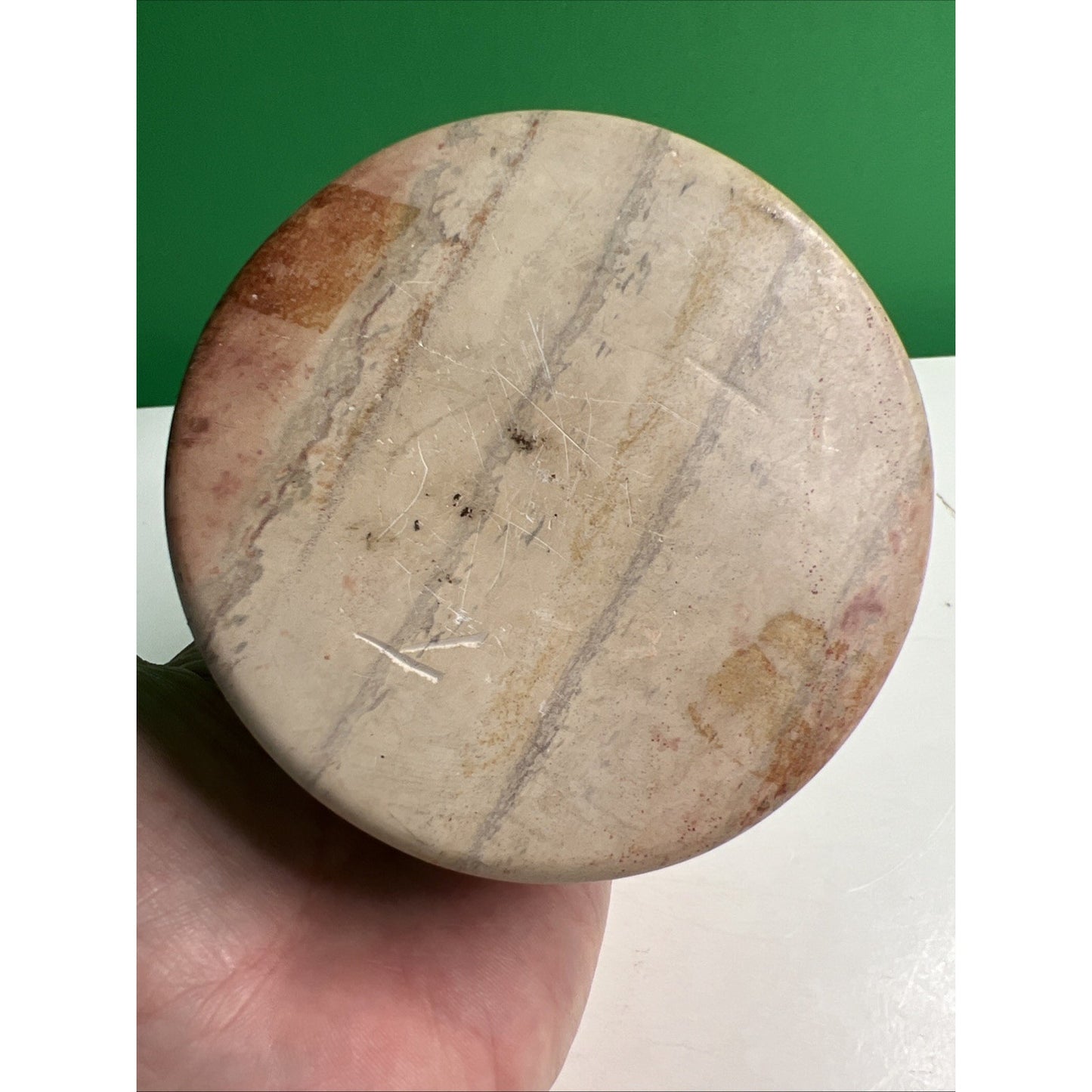 Carved Soapstone Small Jar Trinket Vanity Natural Stone with Lid