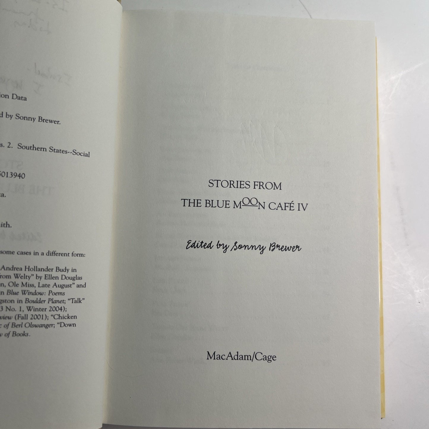 STORIES FROM THE BLUE MOON CAFE IV EDITED by SONNY BREWER *Signed* 2005 HC DJ