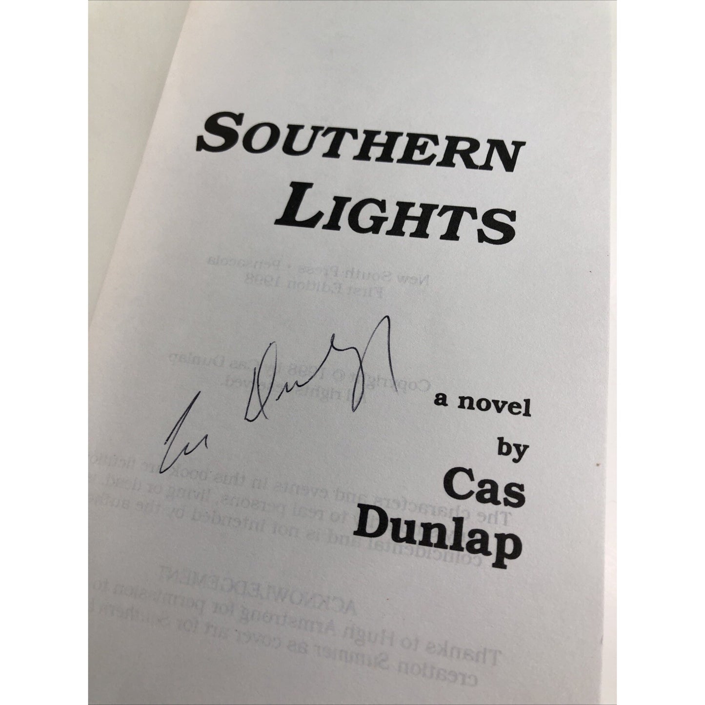 SOUTHERN LIGHTS by Cas Dunlap (SIGNED EDITION) 1998 Paperback