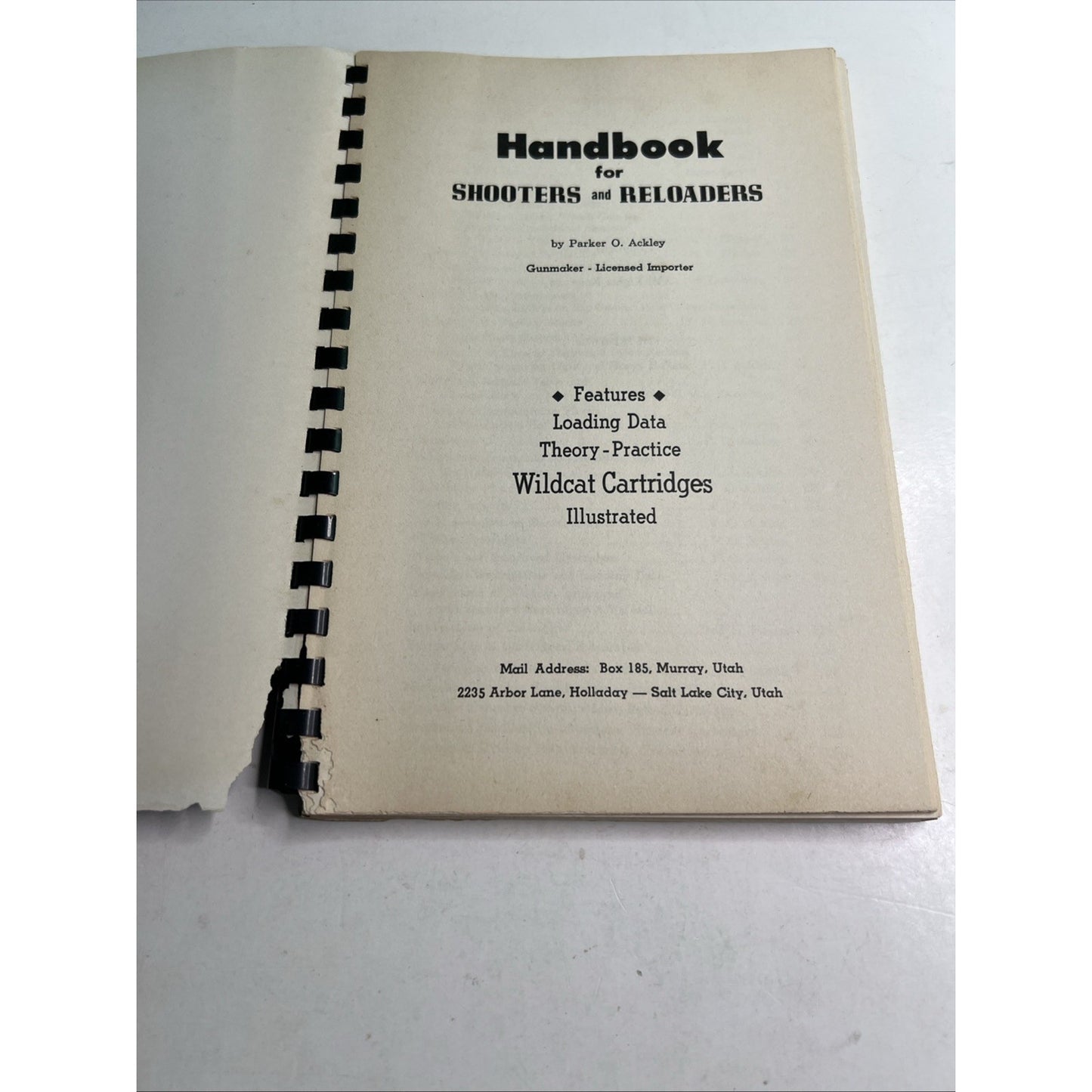 1959 Handbook for Shooters and Reloaders (Illustrated) WITH Supplement by Ackley