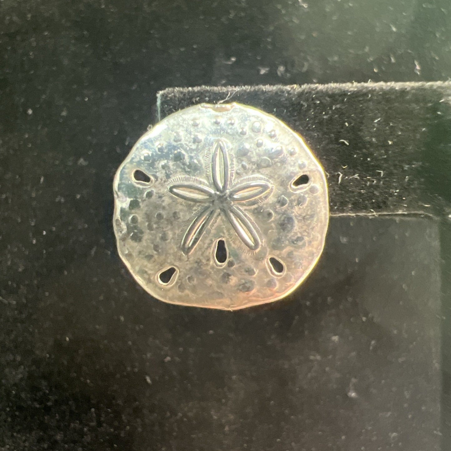 Vintage Silver Toned Sand Dollar Pierced Earrings