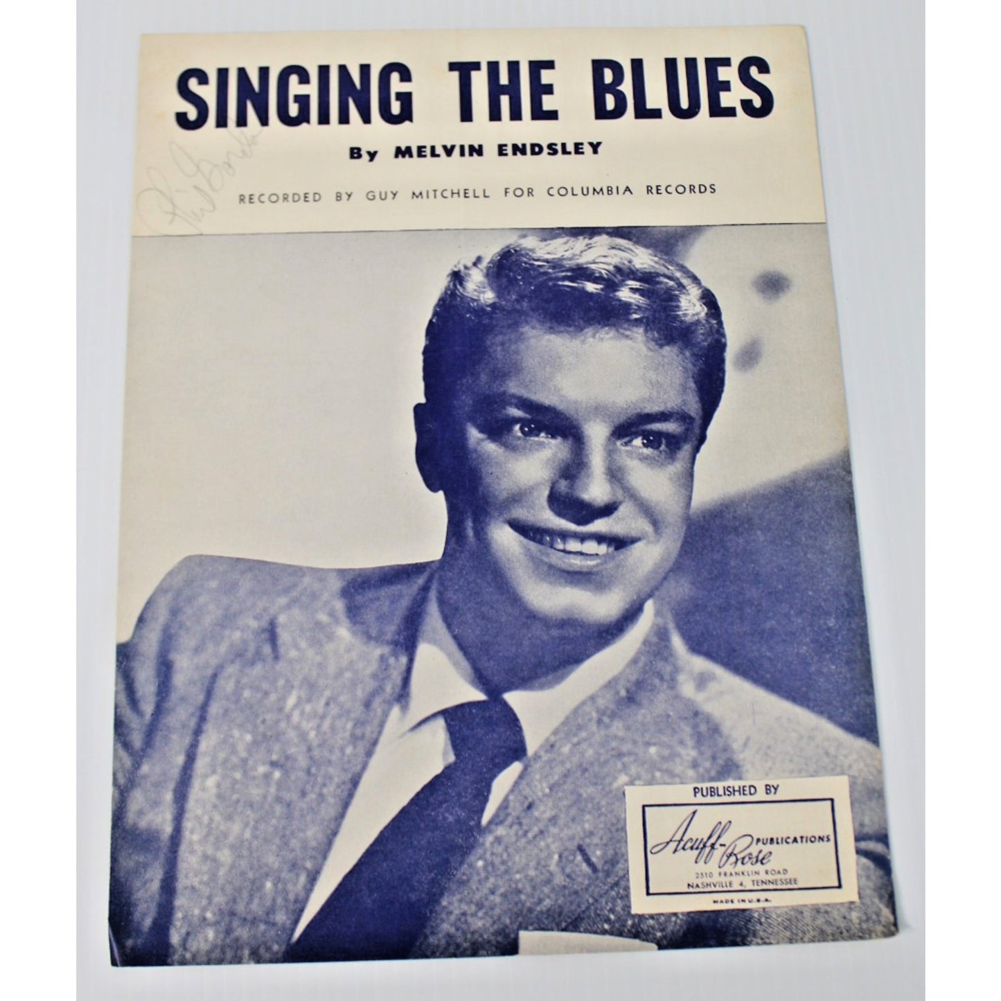 Vintage Sheet Music: Singing the Blues, Acuff-Rose, Signed by Phil Gordon