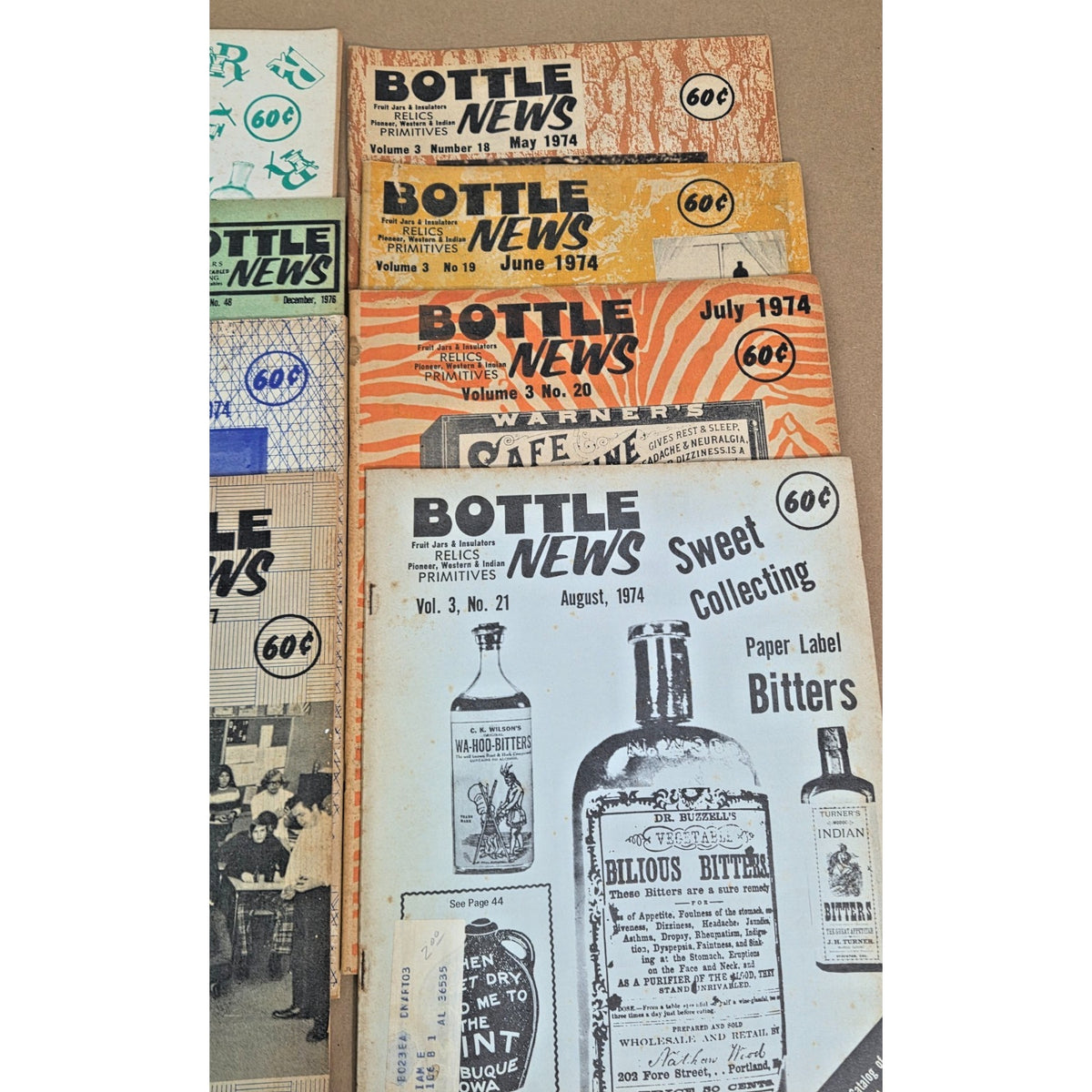 Vintage Bottle News Relics & Primitives Magazine Lot 1974-1976 Bulk Run of 20