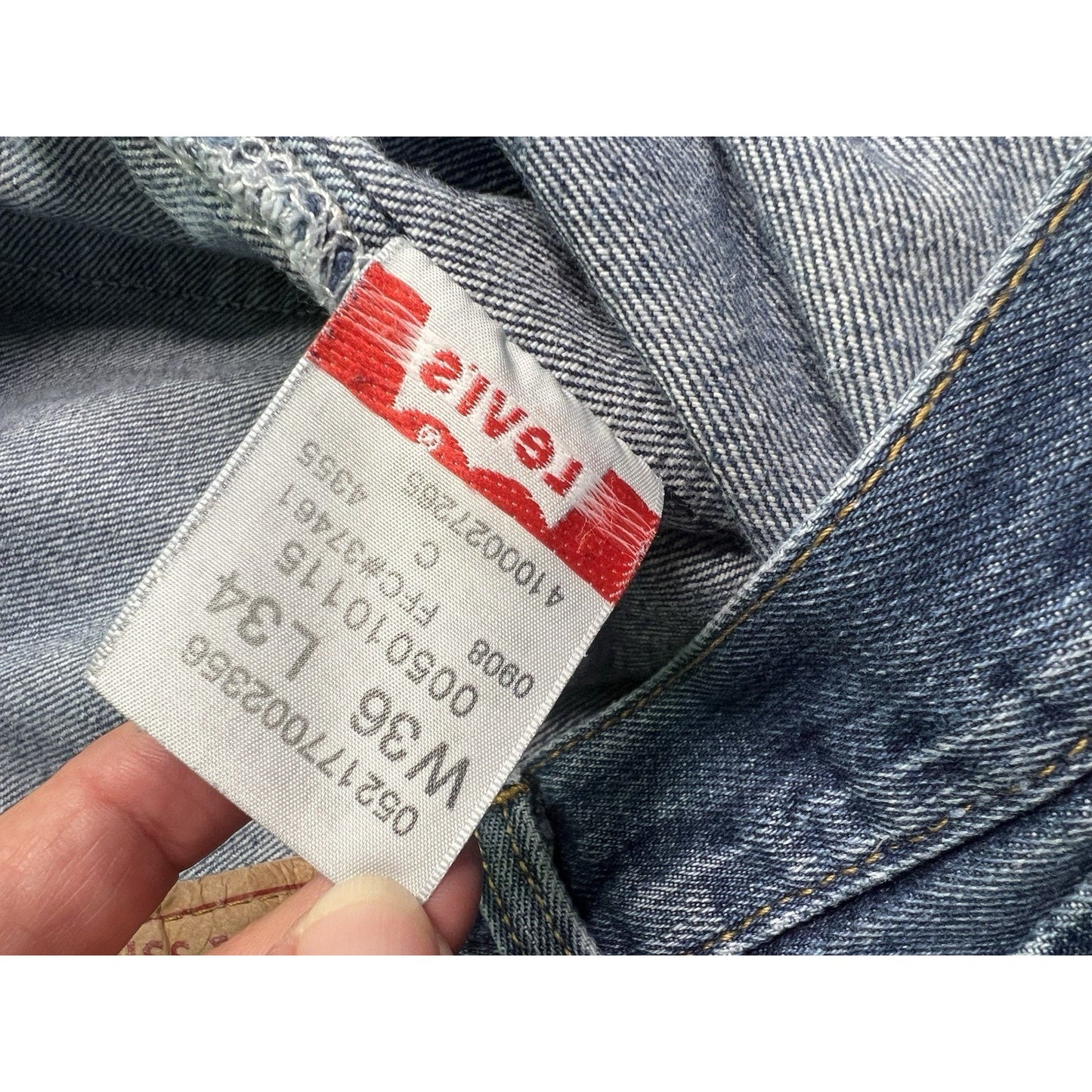 Levis Original 501 Button Fly Straight Leg Blue Denim Jeans Mens 36x34