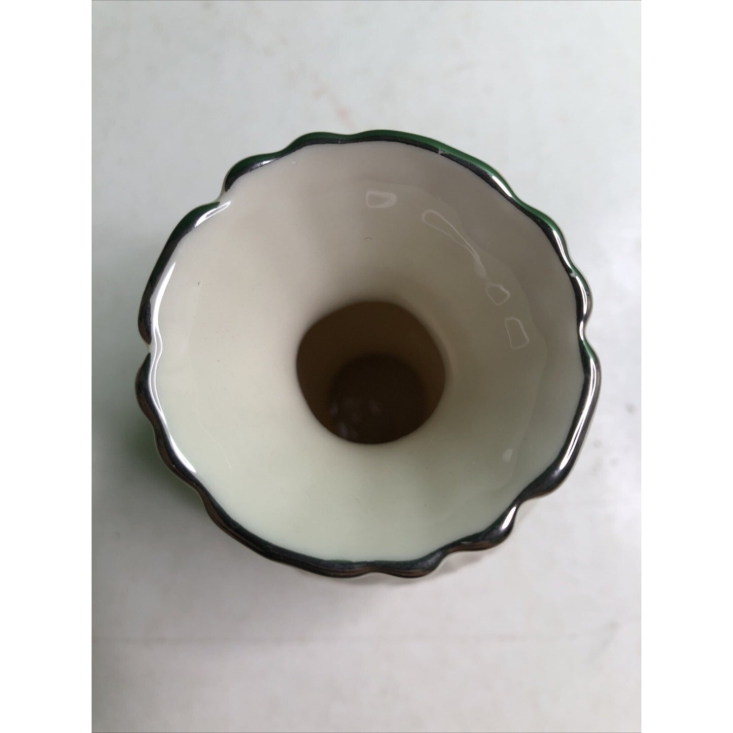 Lenox Elfin Bud Vase Small Ivory Leaf Cream with 24K Gold Trim USA 4 1/2" 1980's