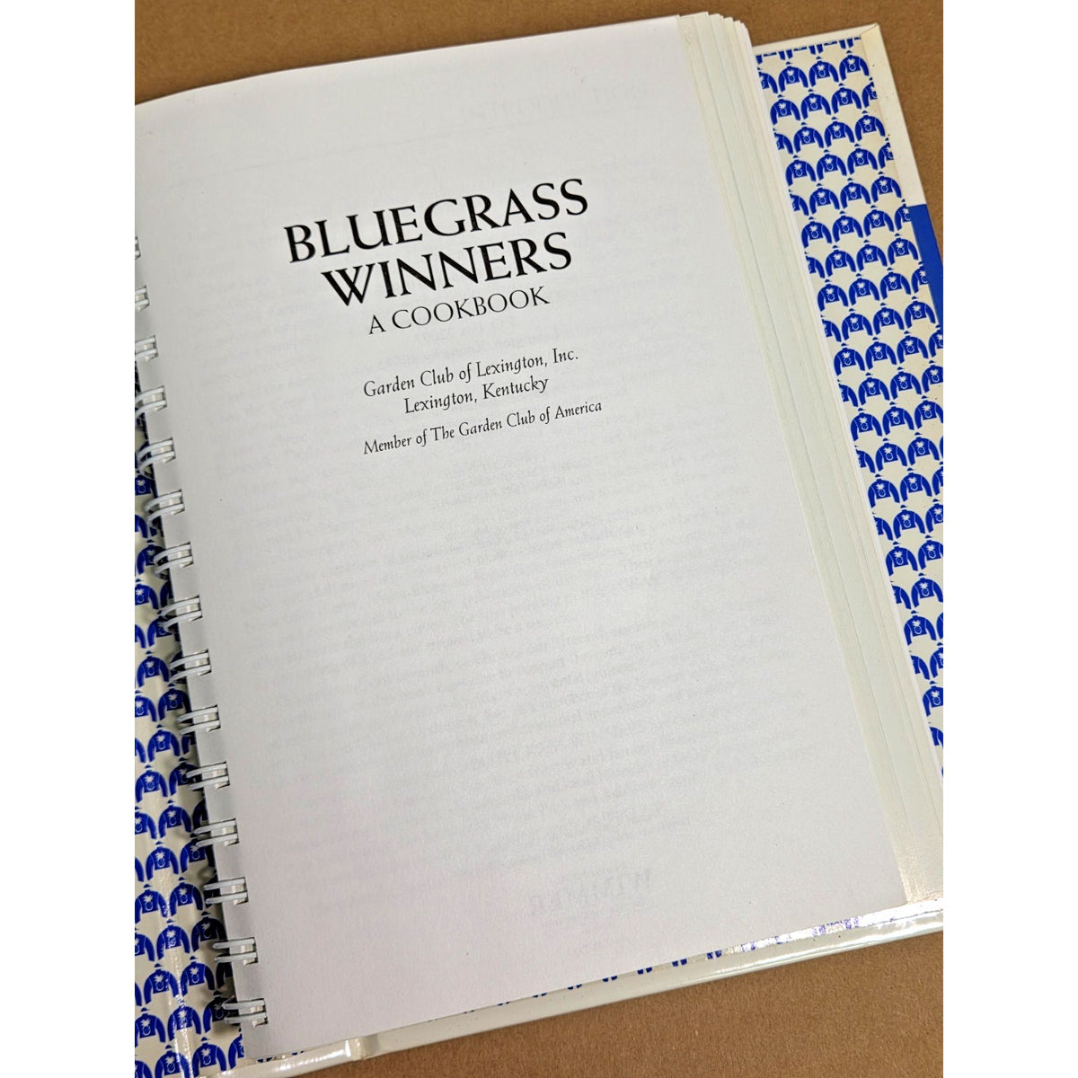 Bluegrass Winners: A Cookbook- Garden Club of Lexington KY Vintage Equestrian EX