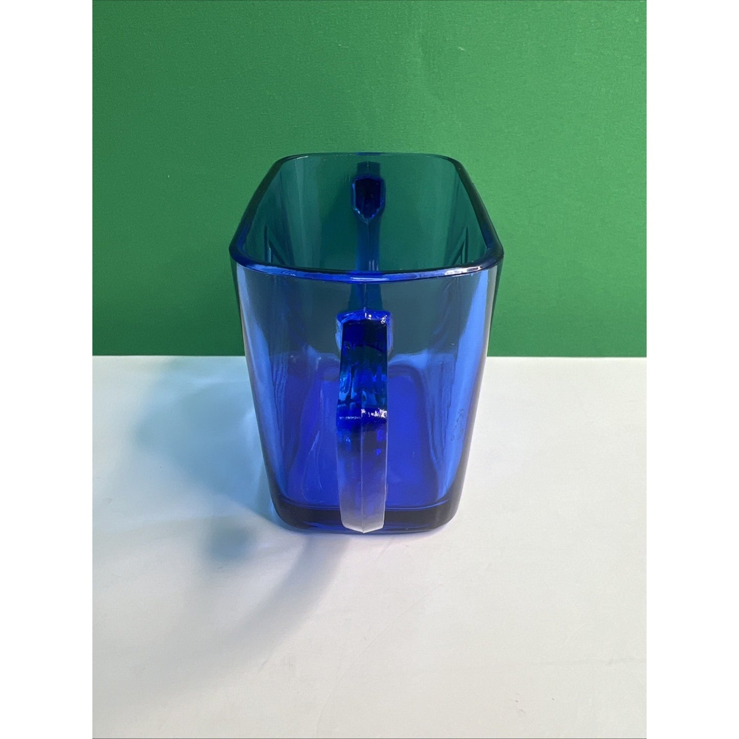 Vintage HAZEL ATLAS Chevron Cobalt Depression Glass Open Sugar Bowl