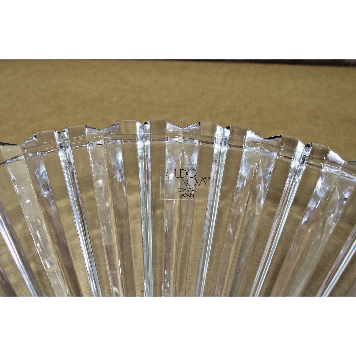 Mikasa Crystal Glass Centerpiece Platter Nova Japan Faceted Bowl HUGE 14.7"