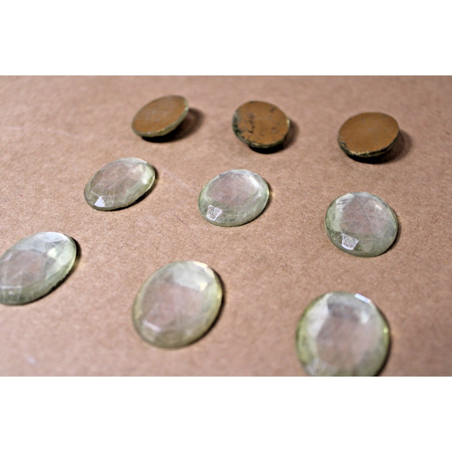 30mm Faceted Oval Cabochons, NOS W. Germany Clear Craft Jewels, 1 lb Bag Vintage
