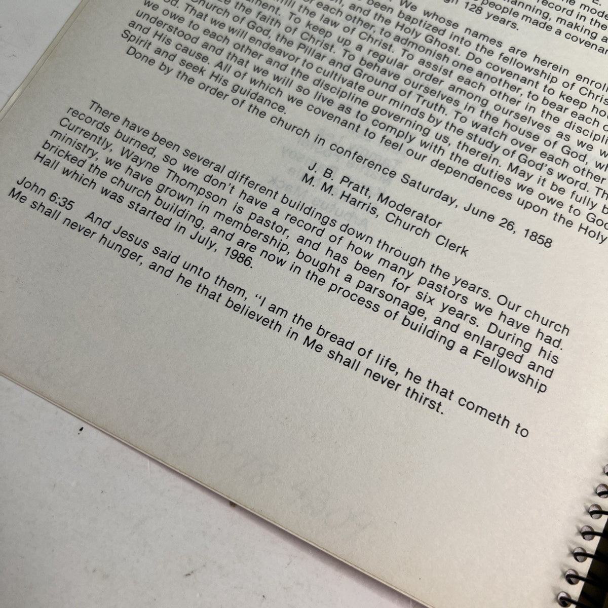 1986ish Bread Of Life Mt. Olive Baptist Church Laran Louisiana Recipe Cookbook