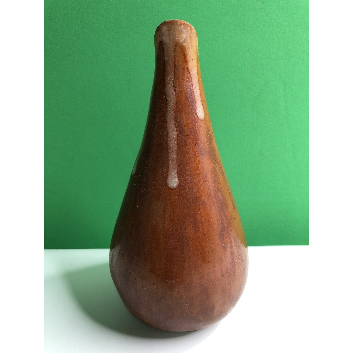 Vintage BEREA COLLEGE VASE Marked HF390 Kentucky Hand Made Drip Glaze