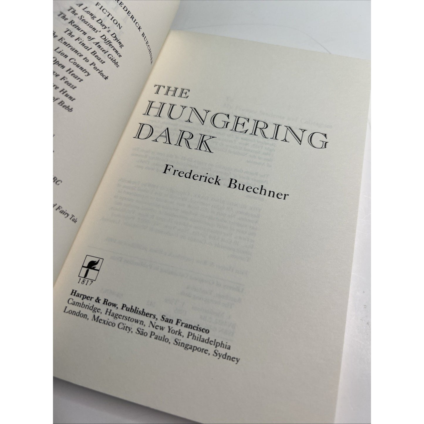 THE HUNGERING DARK by Frederick Buechner Christianity Religion Philosophy VG PB