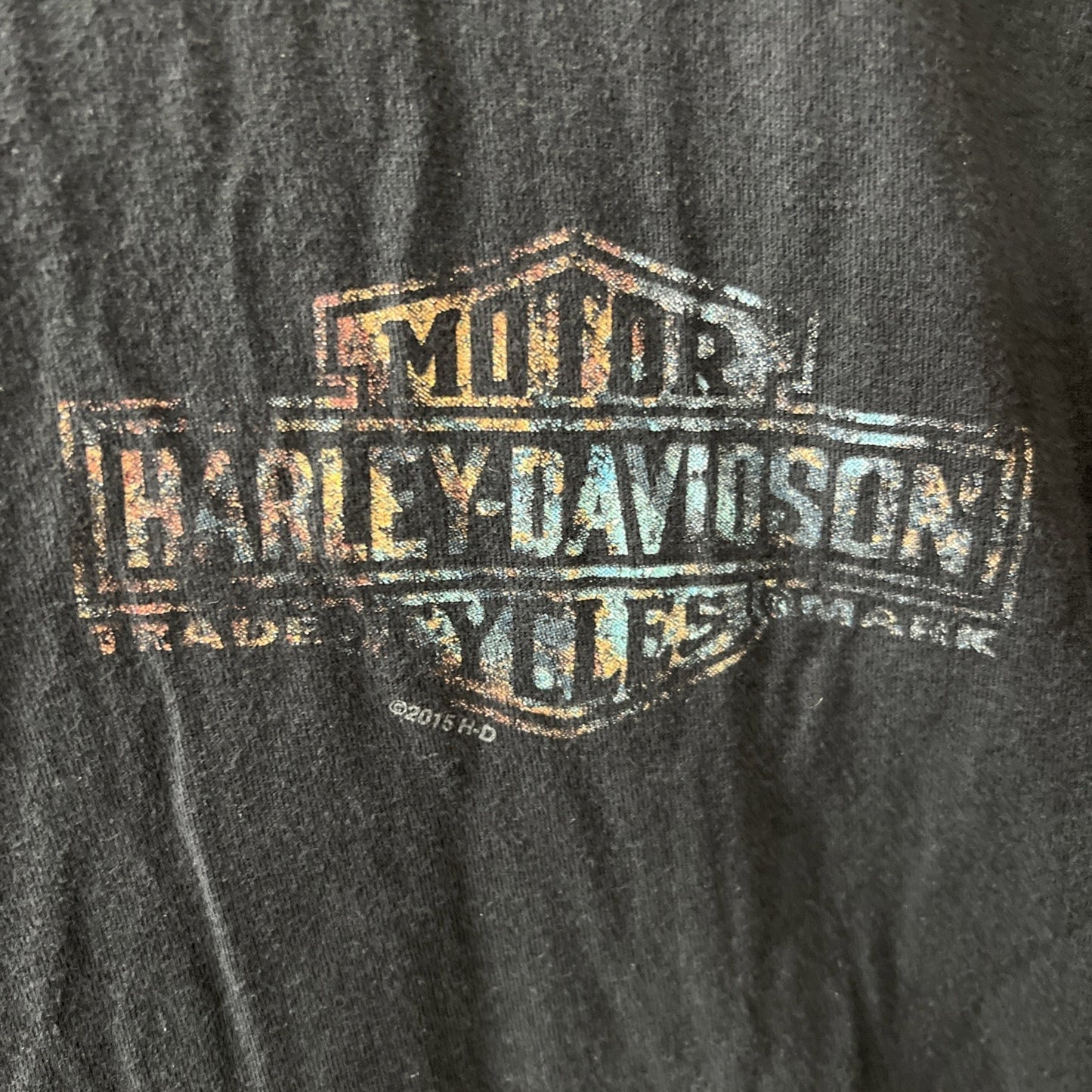 Vtg. Harley Davidson Motorcycles Tshirt XL Black Mobile Bay Alabama Battleship