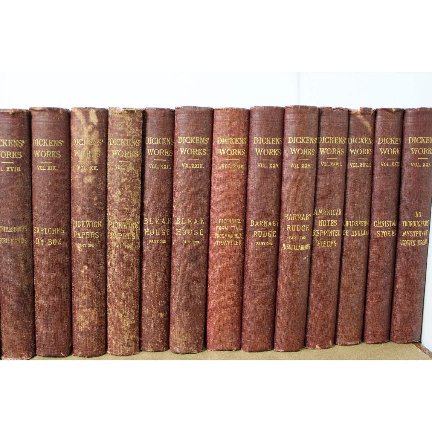 30 Volume "The Works of Charles Dickens" Complete Antique Set, 1900-01 Collier