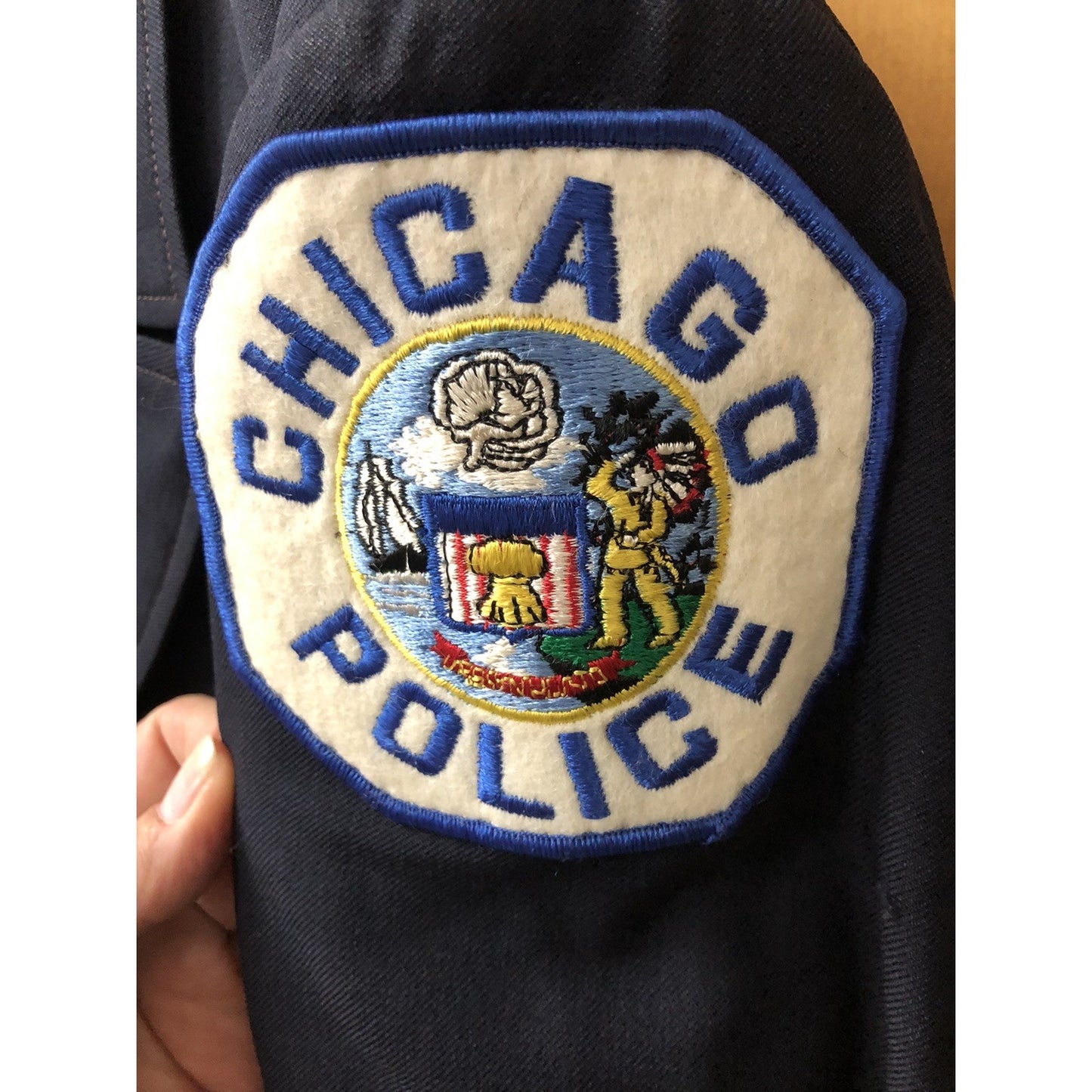 Vintage Chicago Police Coat Double Breasted Brawny Blues Kale Uniform Jacket