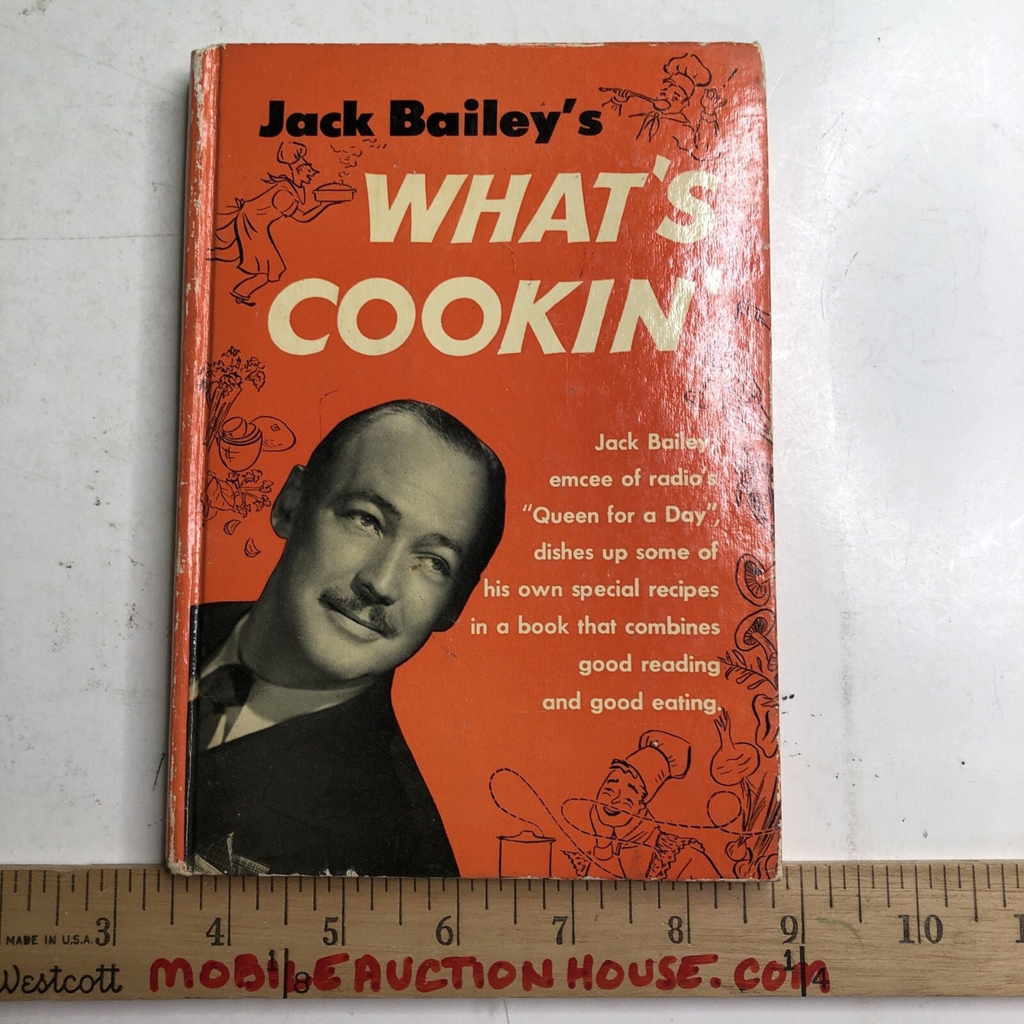 Jack Bailey's What's Cookin' 1949 HC Cookbook Humor Illustrated Signed