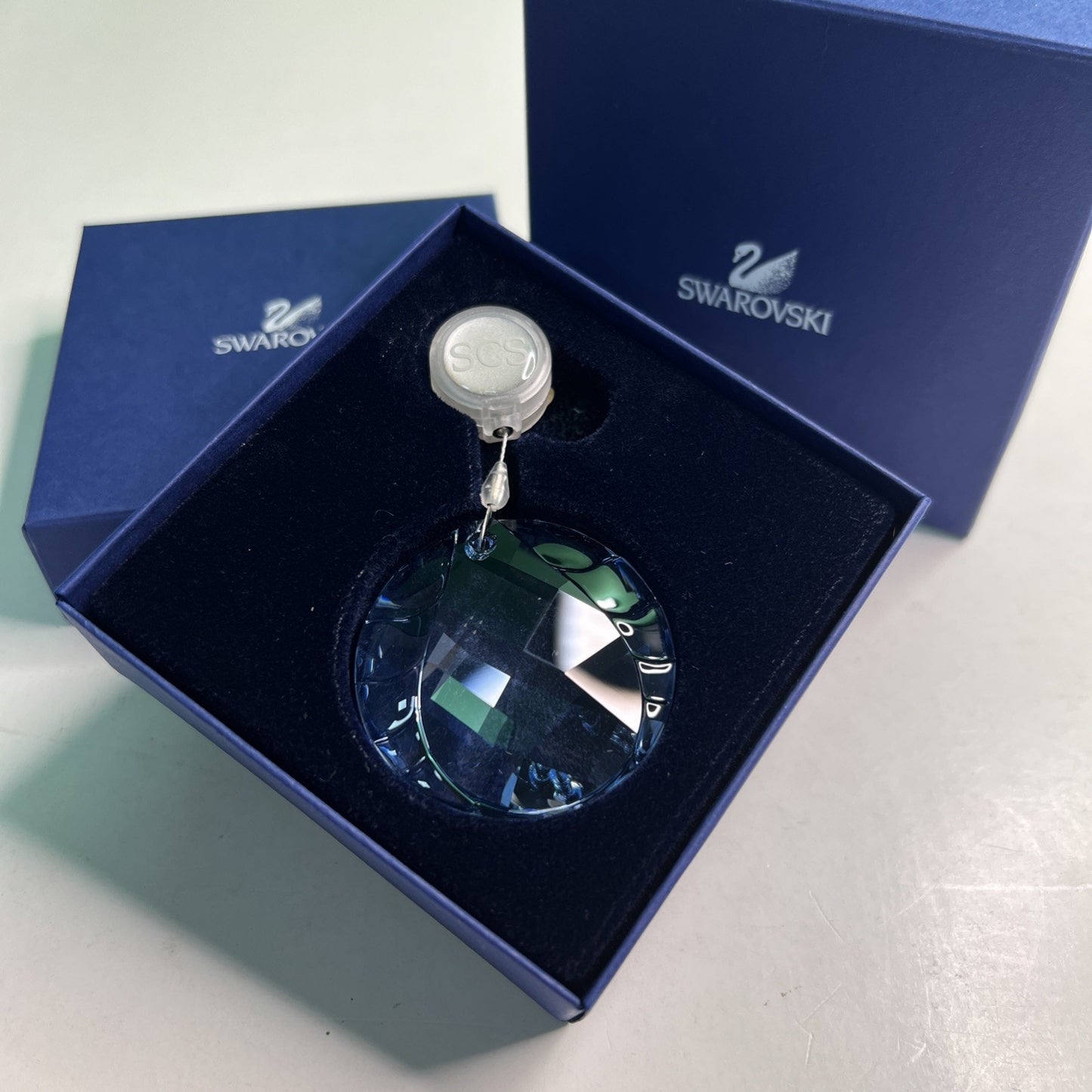 Swarovski Crystal Window Gem Ornament SCS Water Blue 905545 2009 New Member