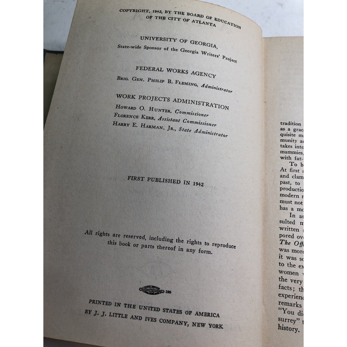 Atlanta A City of the Modern South 1st Edition 1942 Work Projects GA Georgia Ill